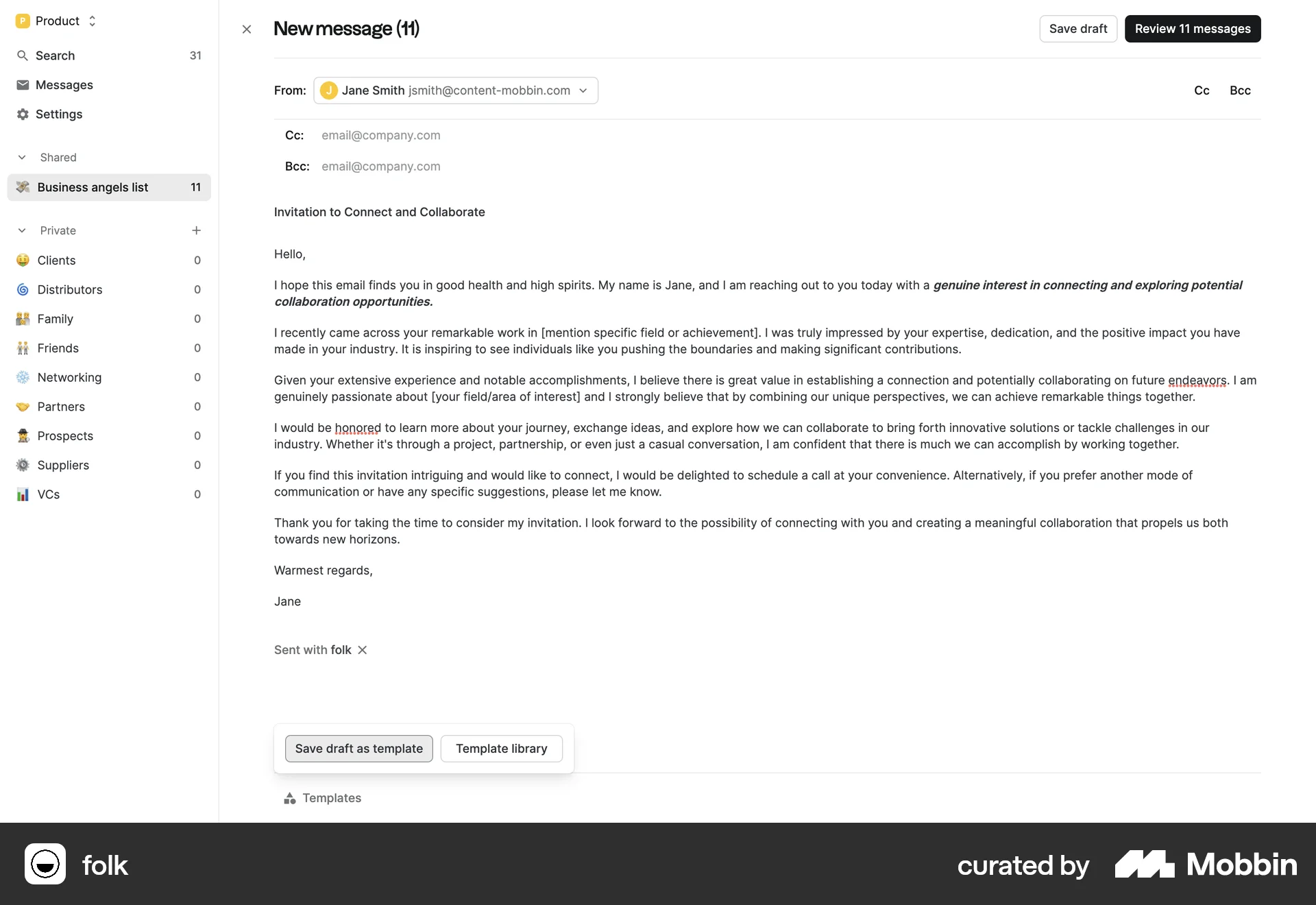 folk Web Save screen