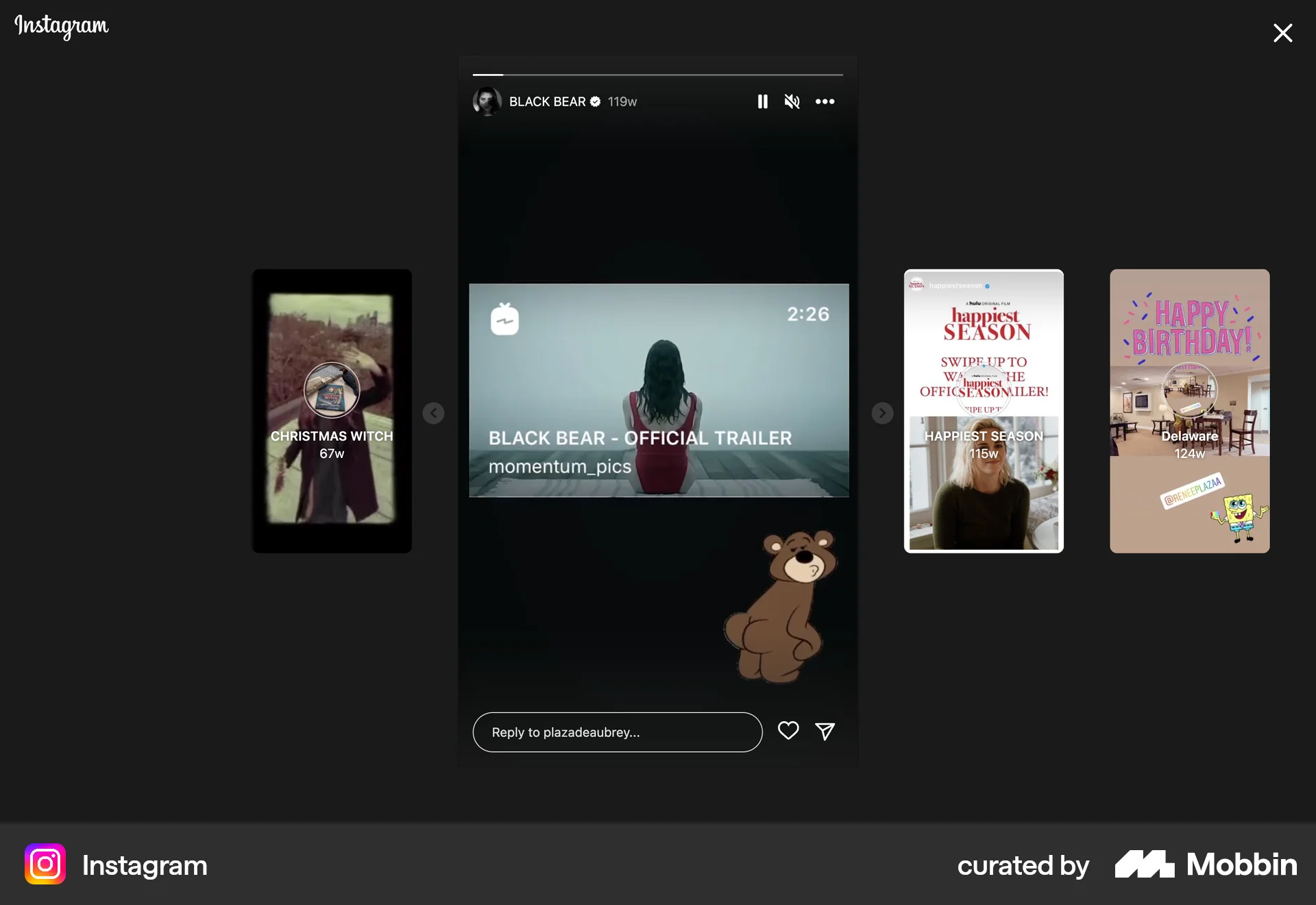 Instagram Web Stories screen