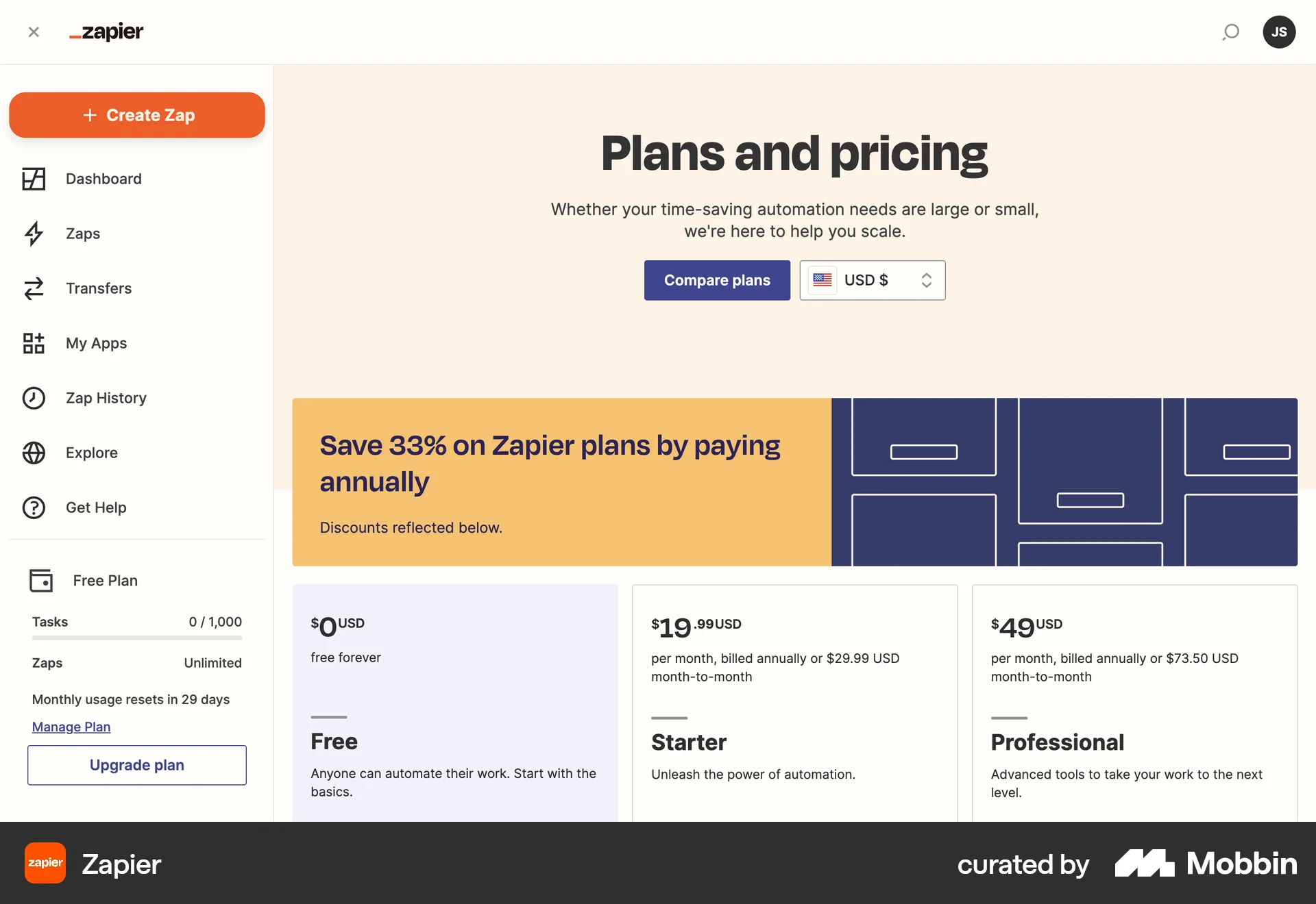Zapier screen