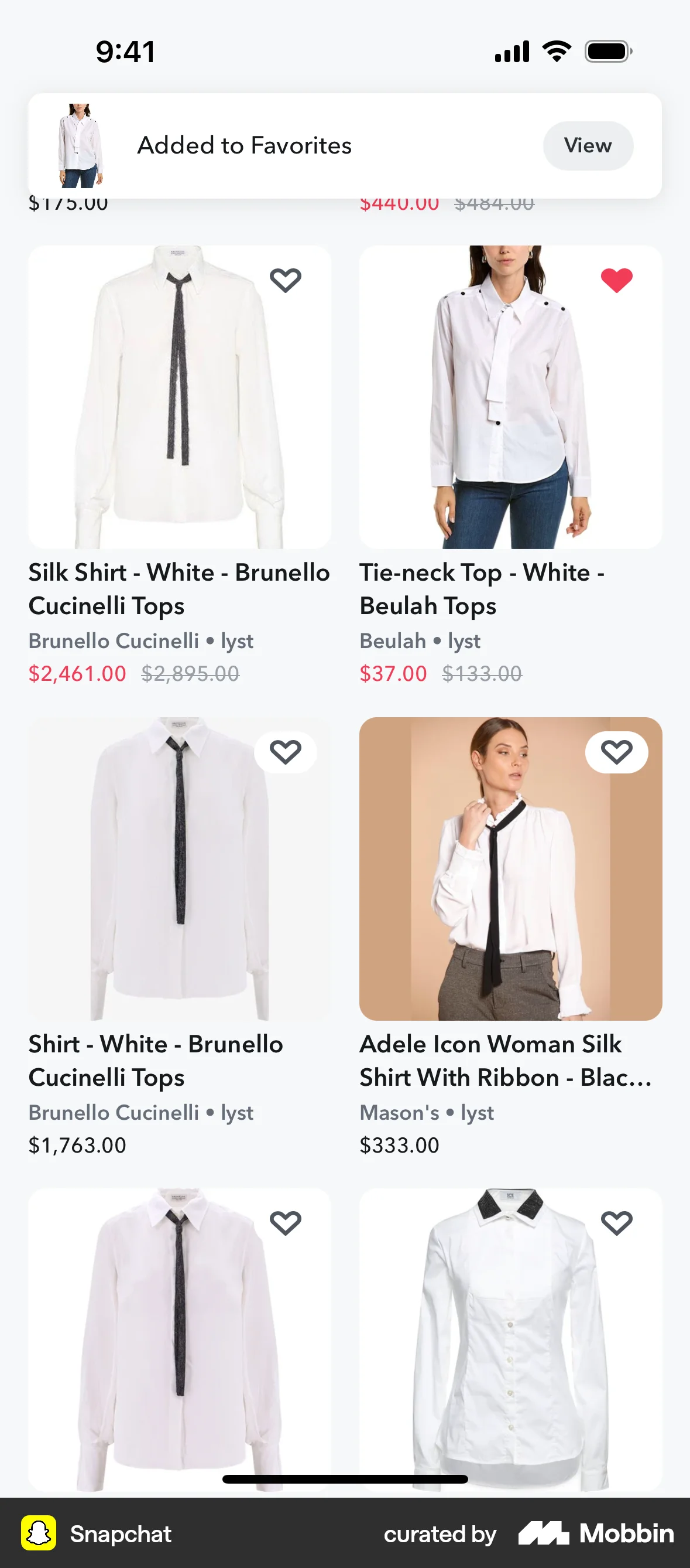 Snapchat iOS Favorite & Pin screen