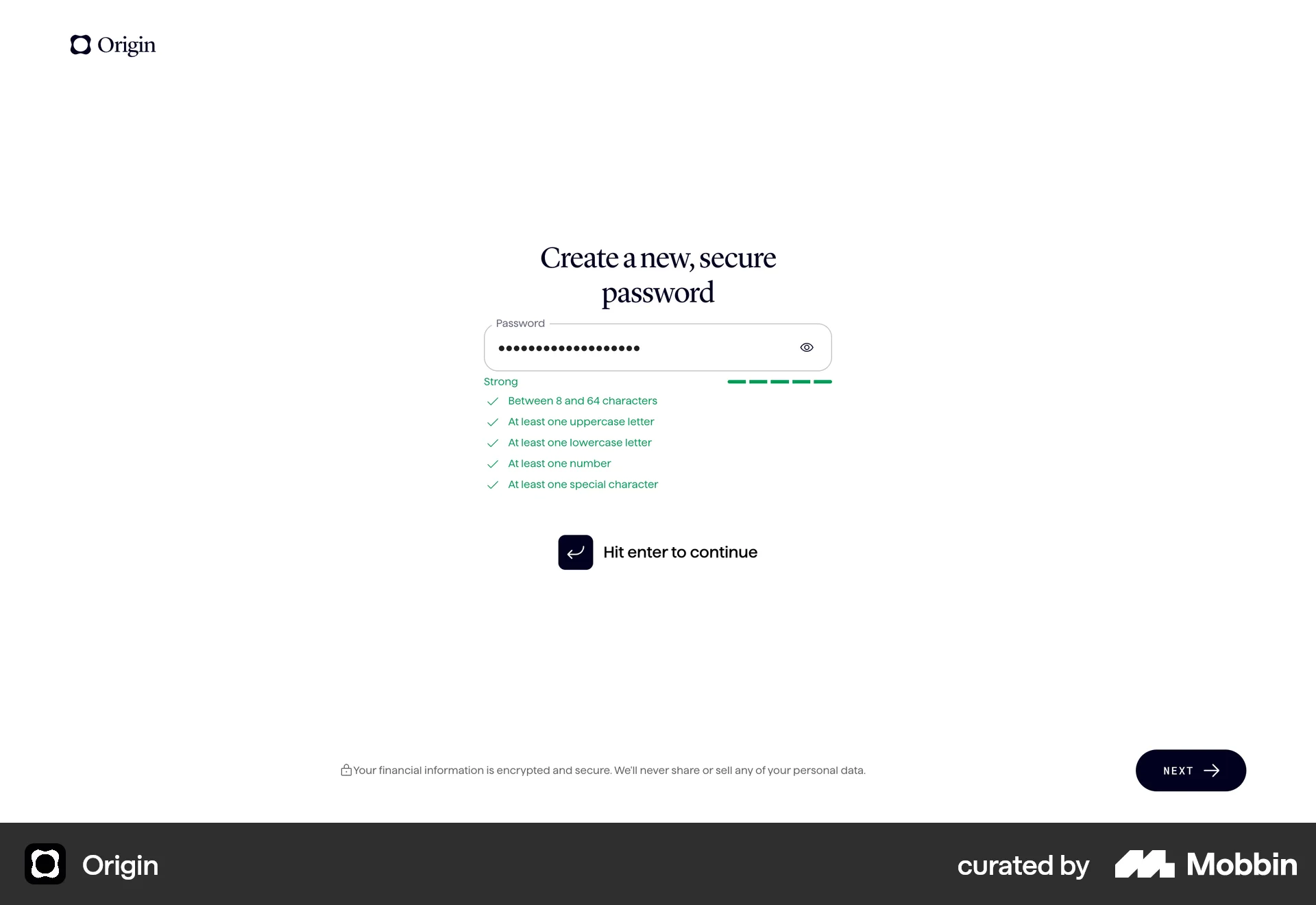 Origin Web Forgot Password screen