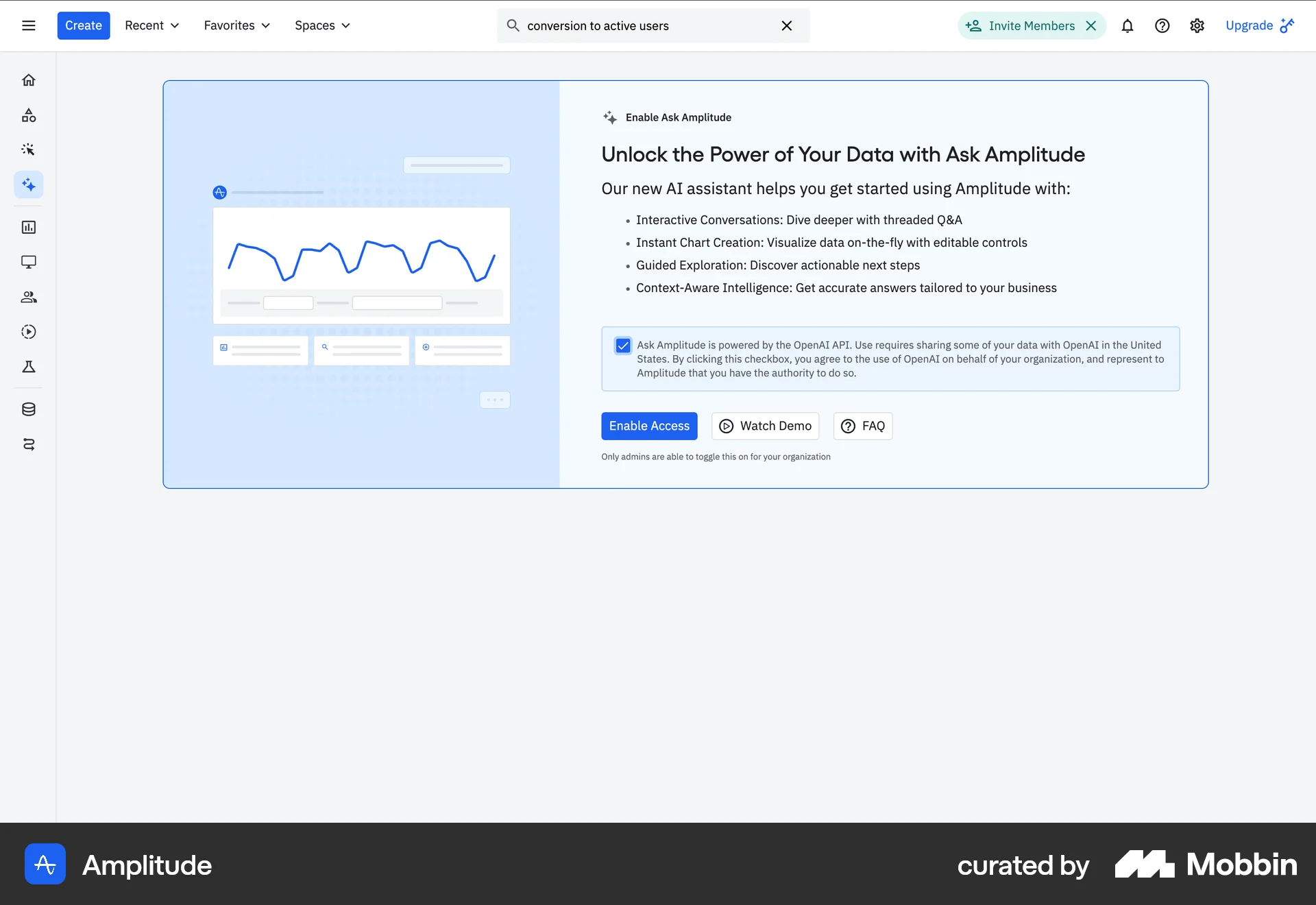 Amplitude Web Permission screen