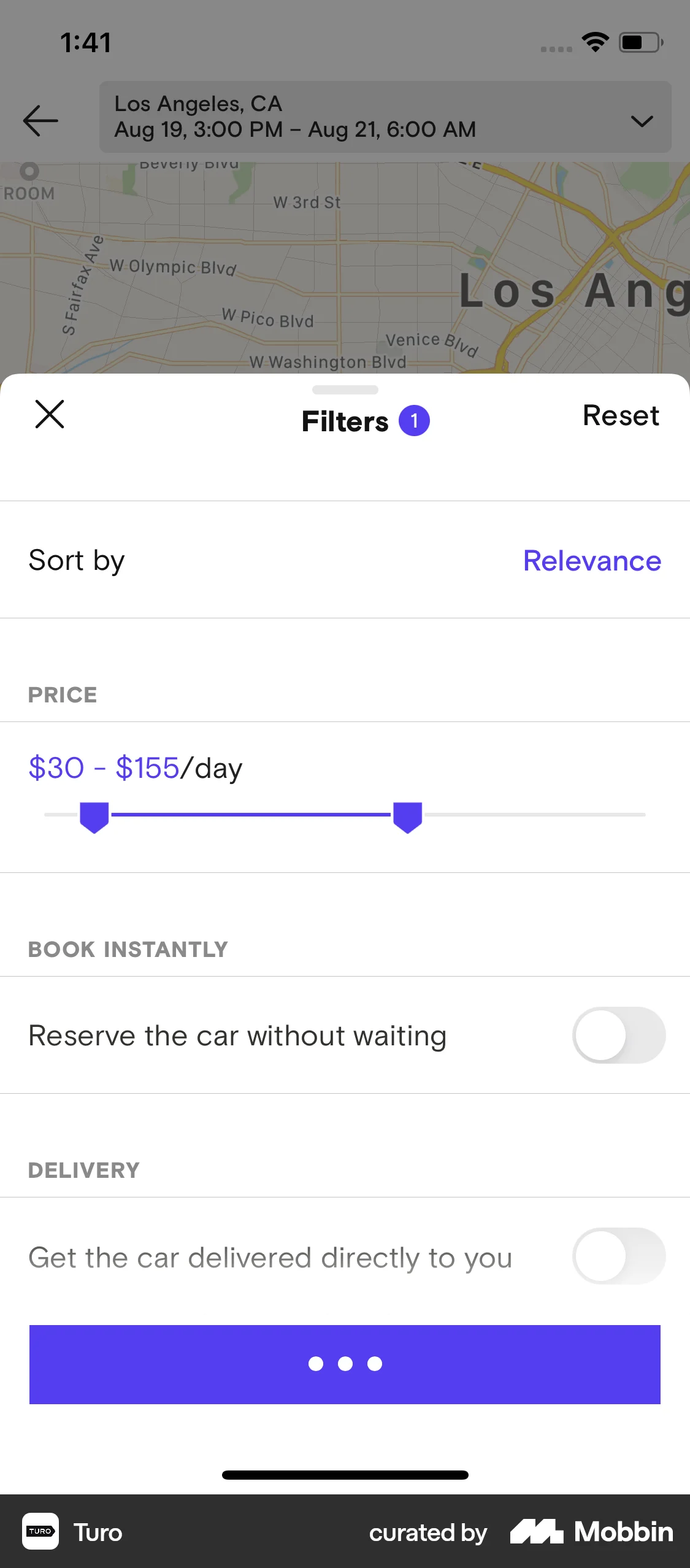 Turo iOS screen containing Loading Indicator UI element