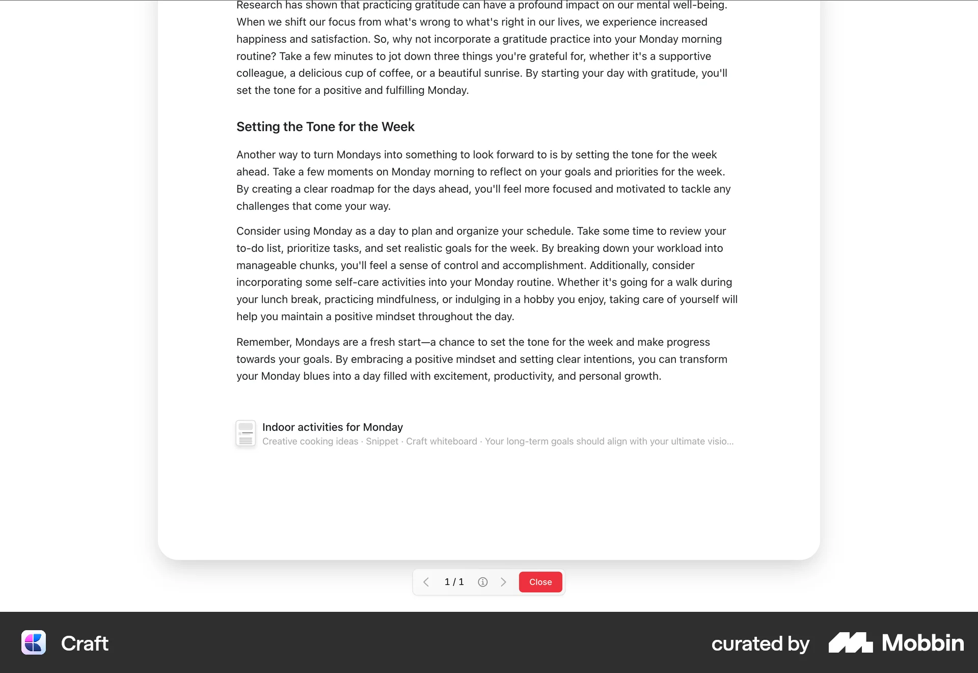 Craft Web screen containing Modal UI UI element