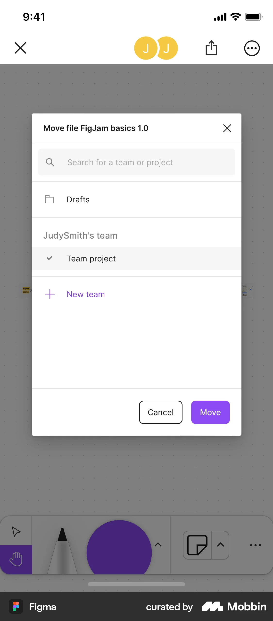 Figma iOS Move screen