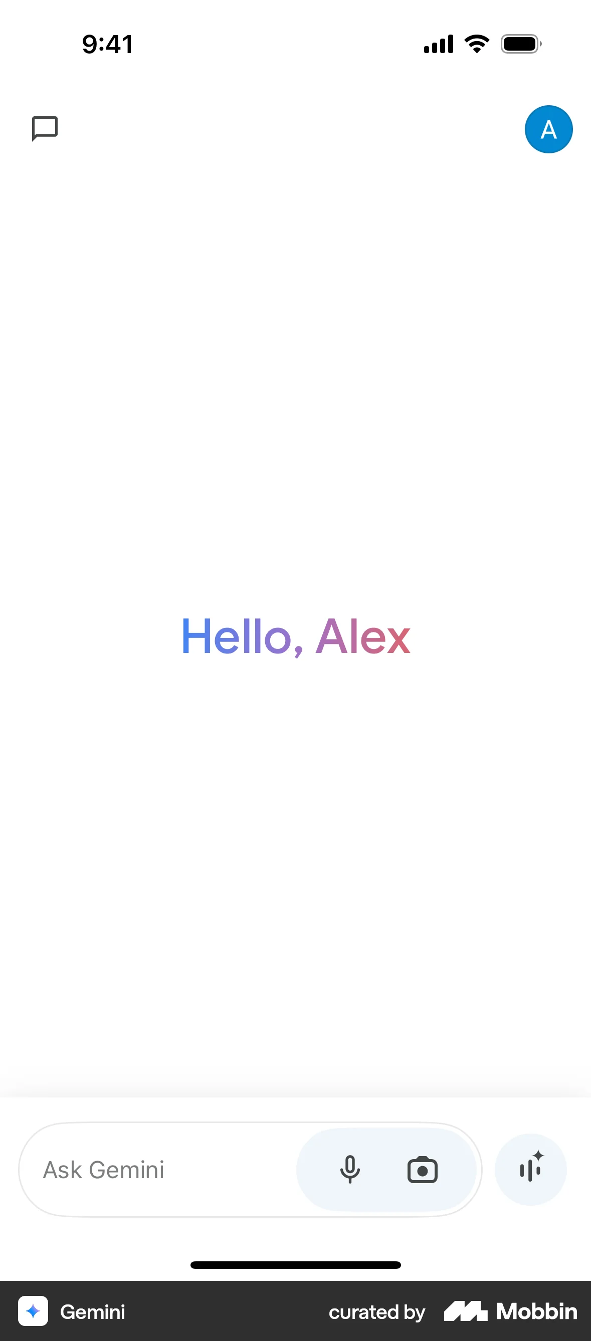 Google Gemini iOS Chat Bot screen