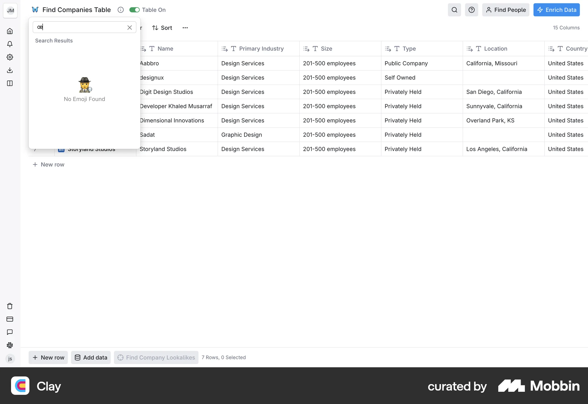 Clay Web Empty State screen