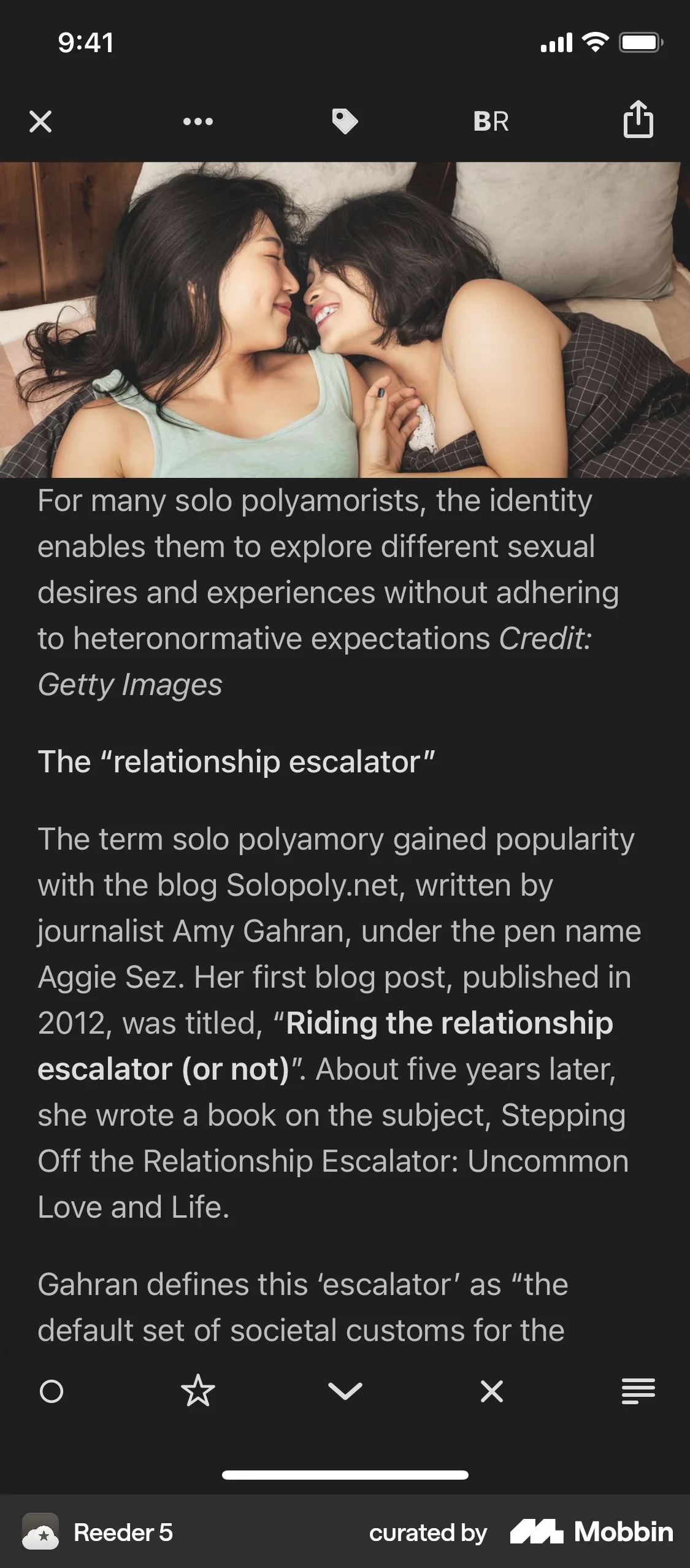 Reeder 5 iOS Article Detail screen