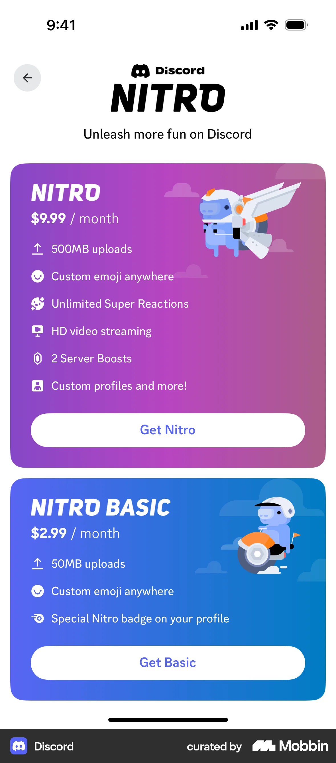 Discord iOS Communication App screen