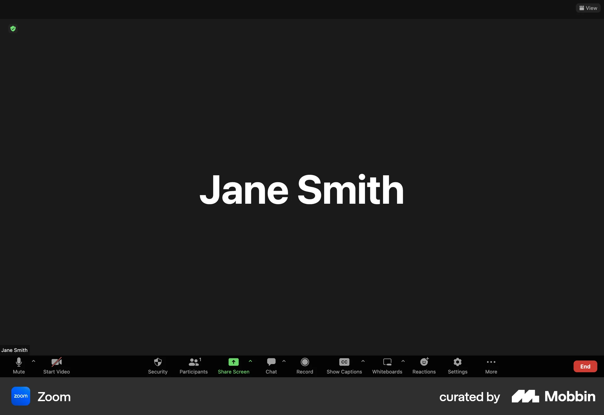 Zoom Web Call screen