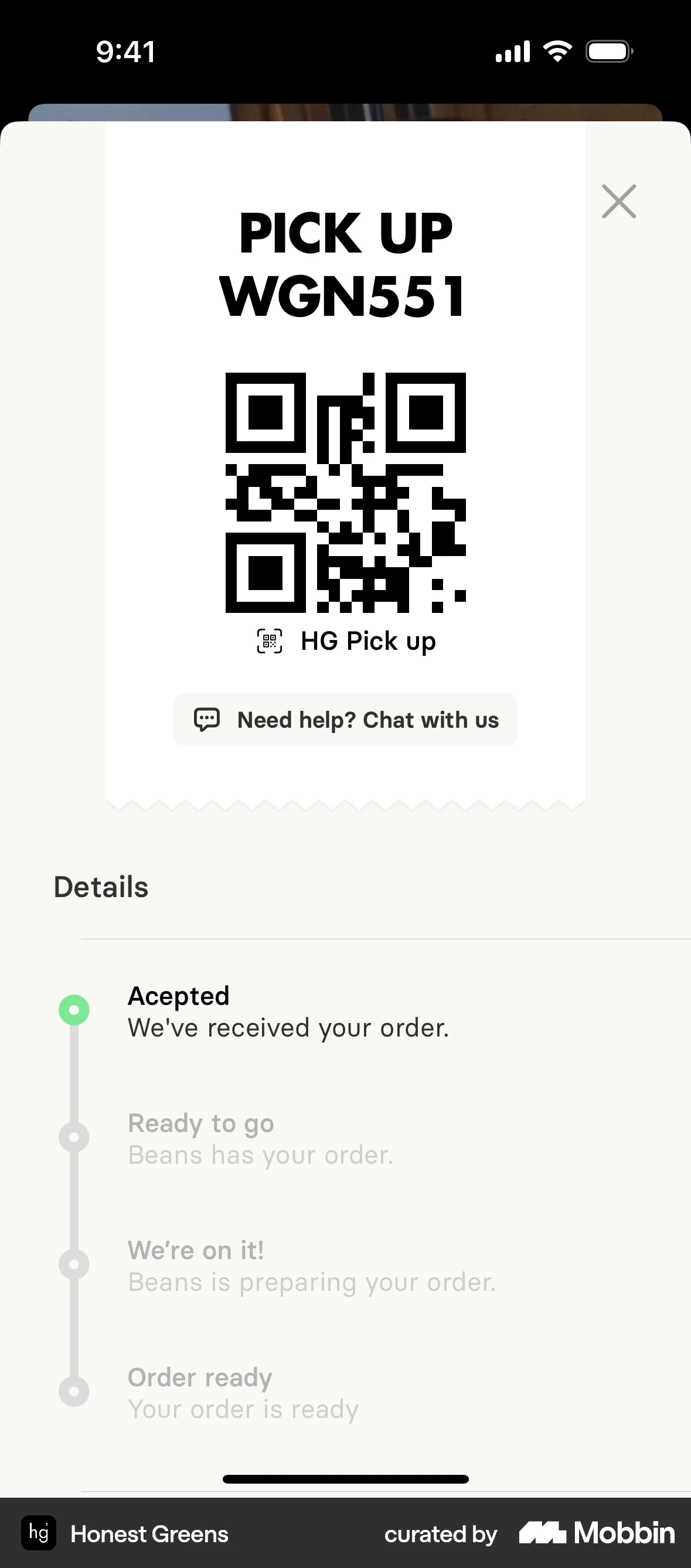 Honest Greens iOS Progress screen