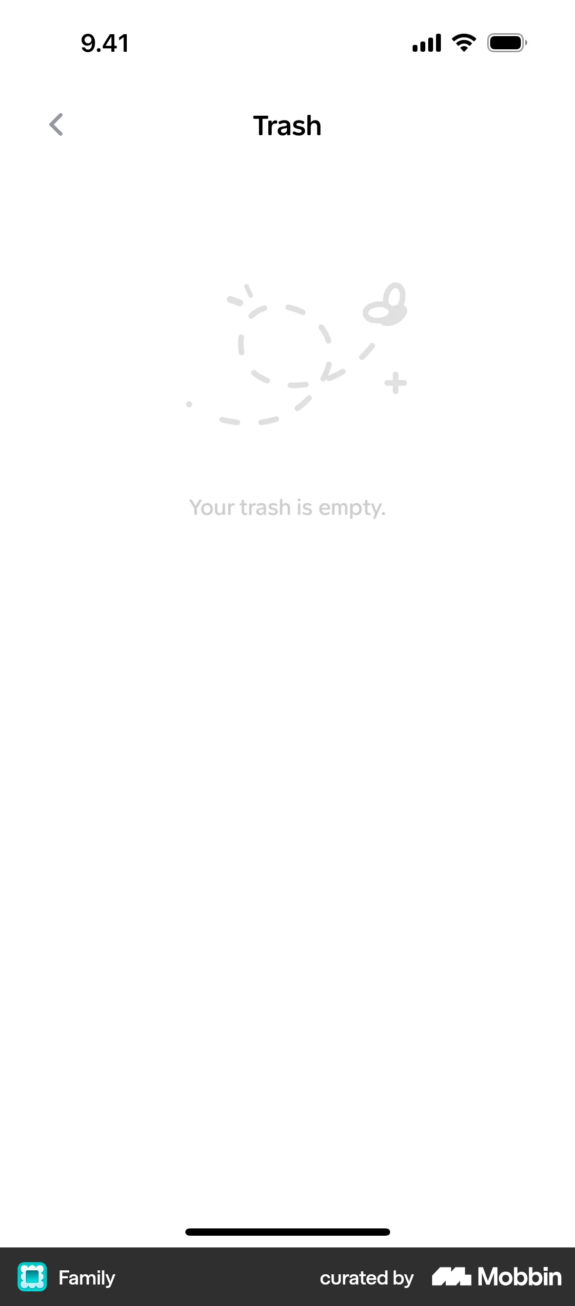 Family iOS Trash & Archive screen