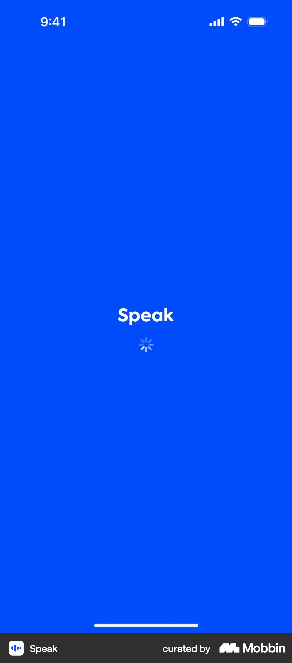 Speak Onboarding screen