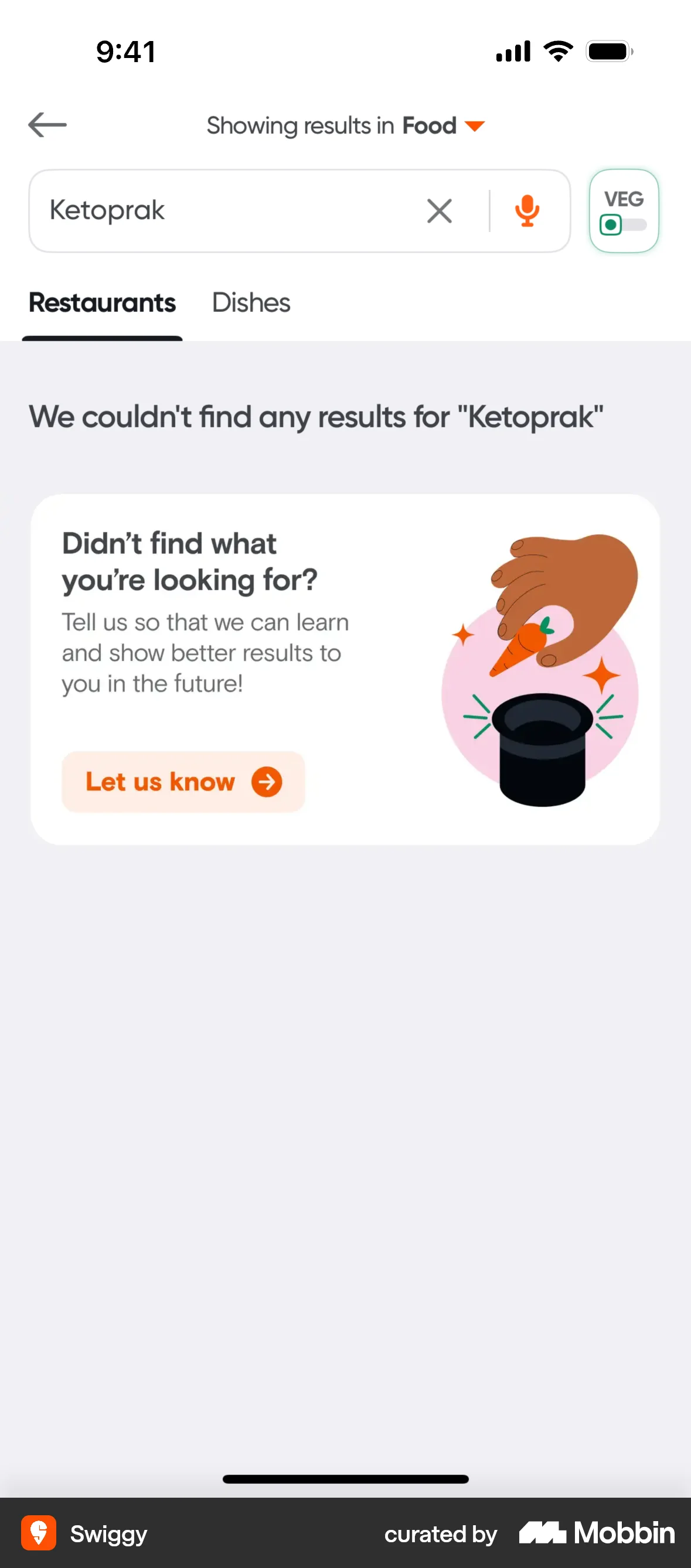 Swiggy iOS Empty State screen