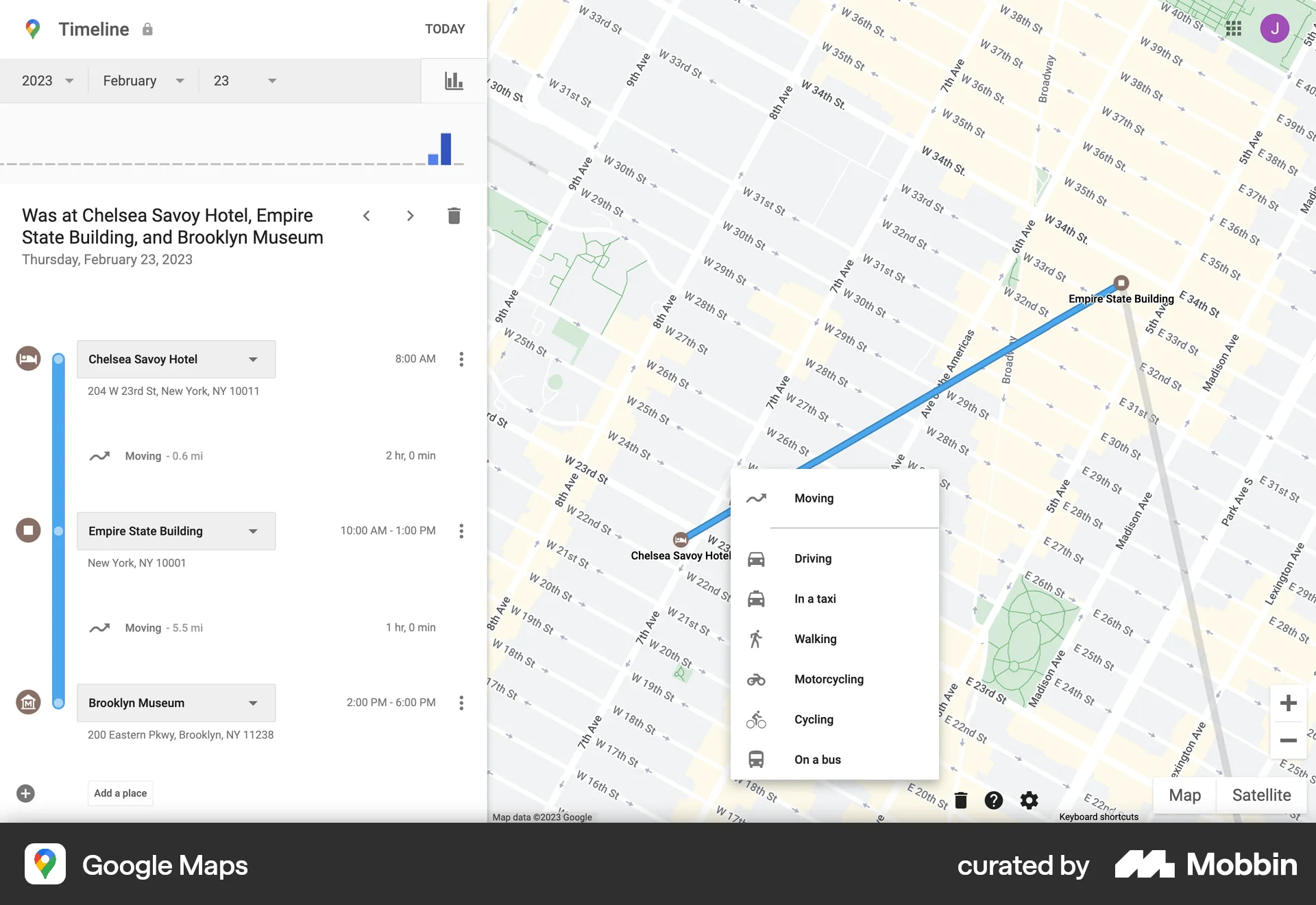 Google Maps Web Edit screen