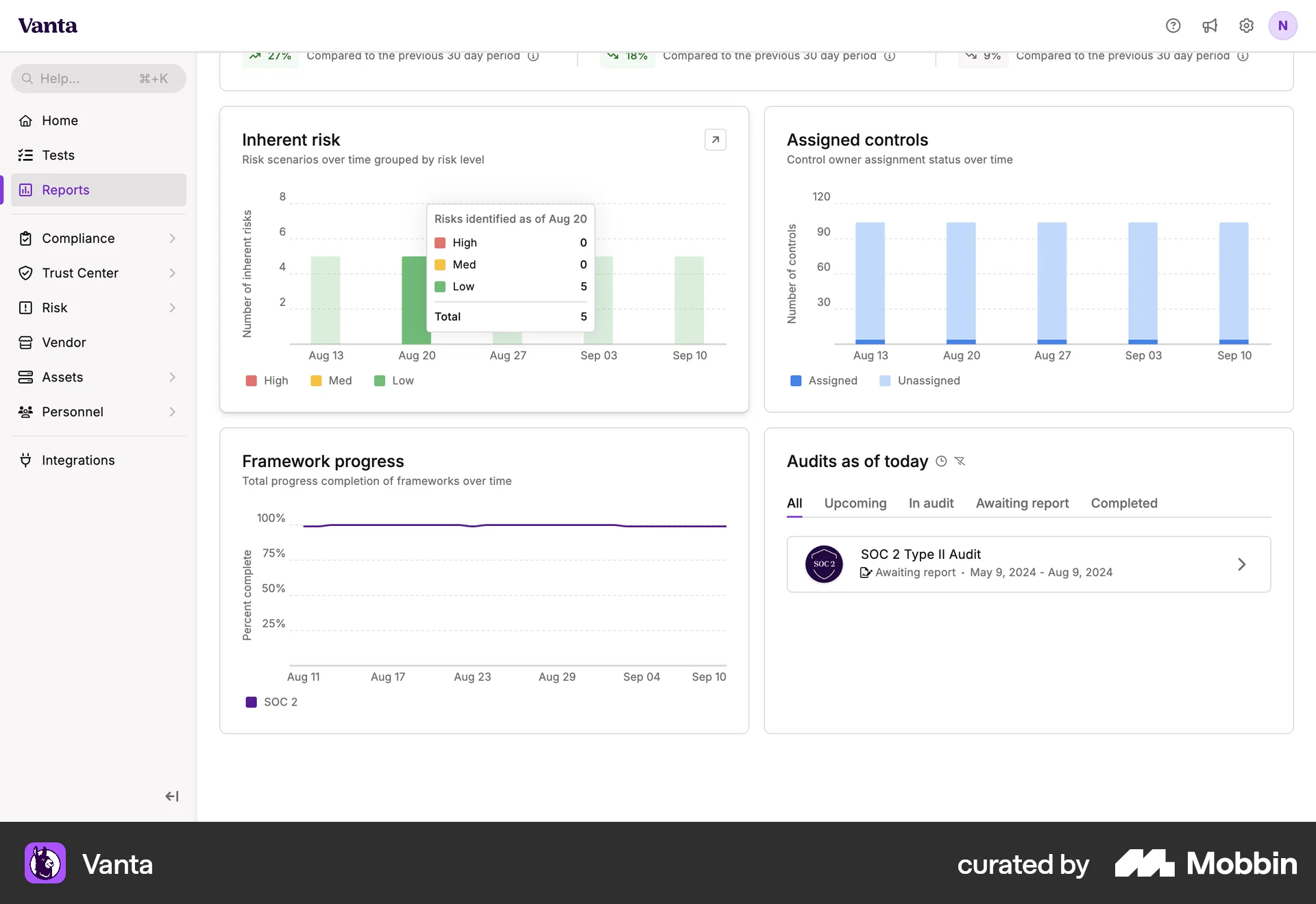 Vanta Web screen containing Tooltip UI element