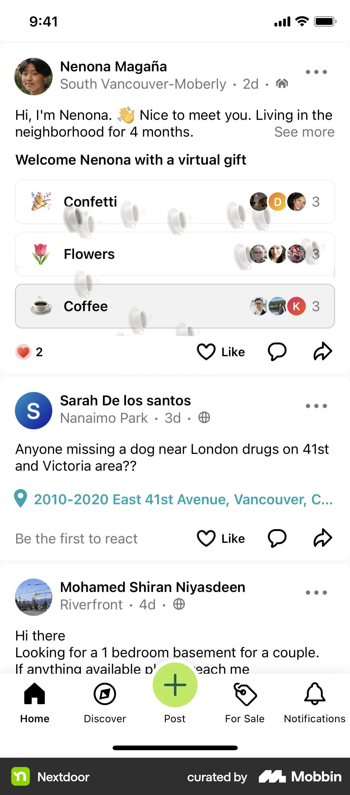 Nextdoor iOS Confetti screen