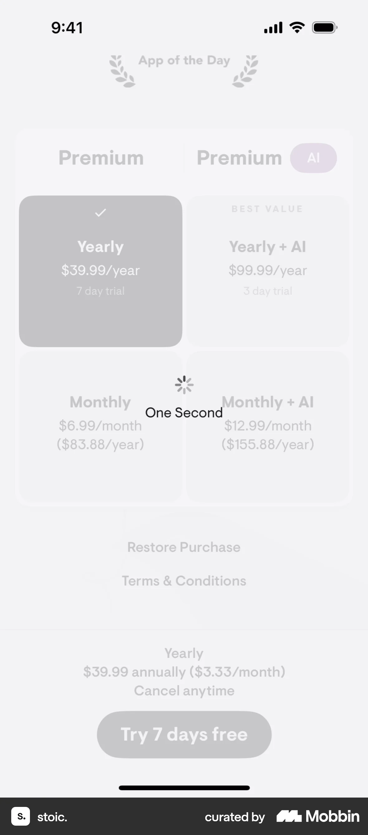 stoic. iOS Loading screen
