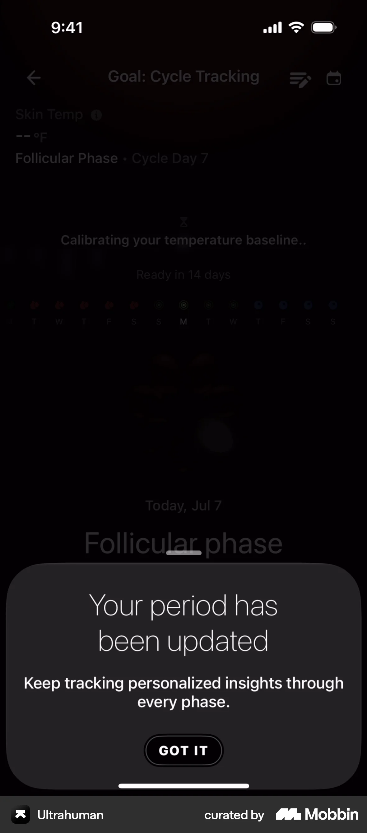 Ultrahuman iOS Acknowledgement & Success screen