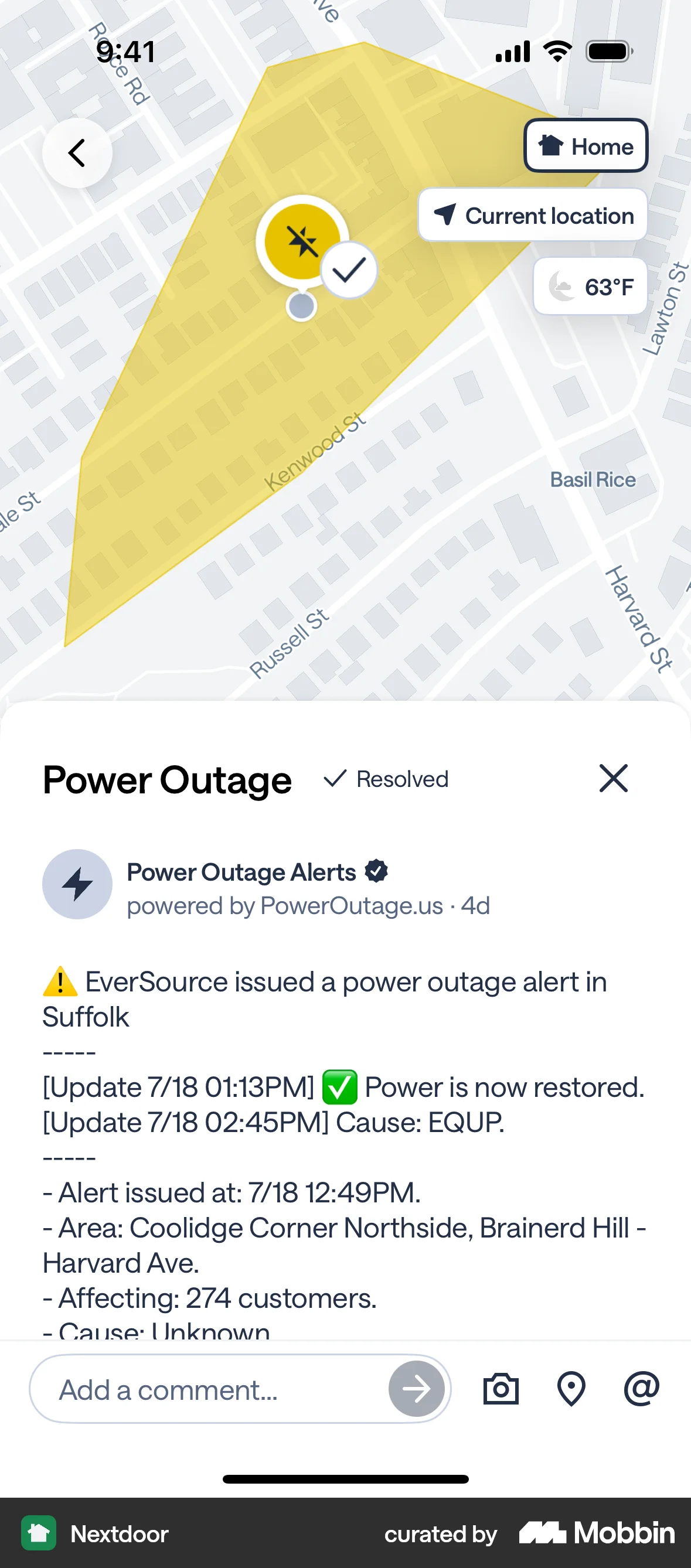 Nextdoor iOS Real Estate App screen