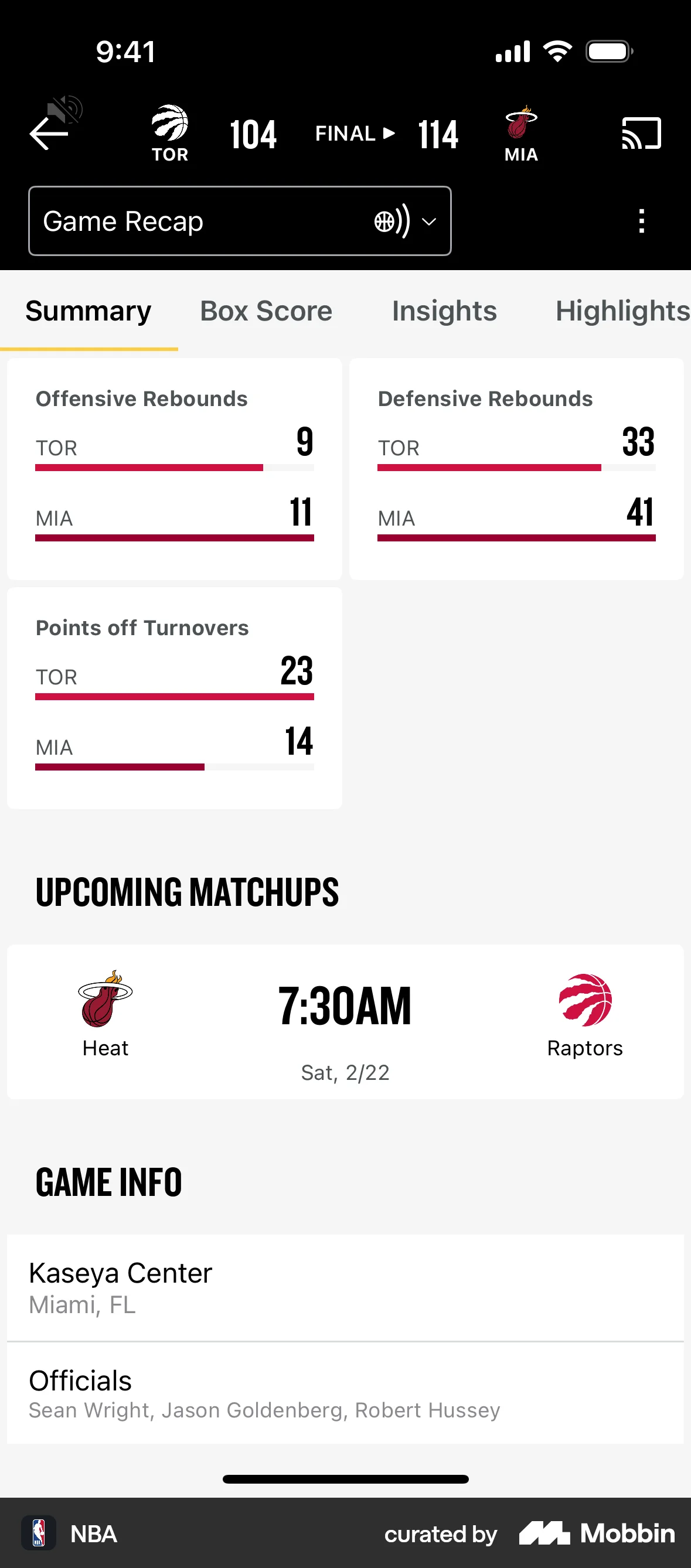 NBA iOS Location & Address screen