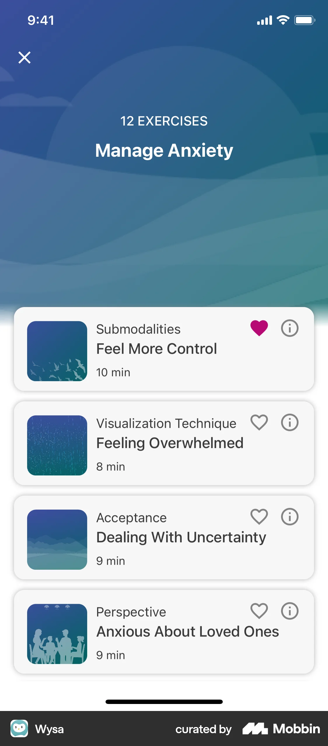 Wysa iOS Save screen
