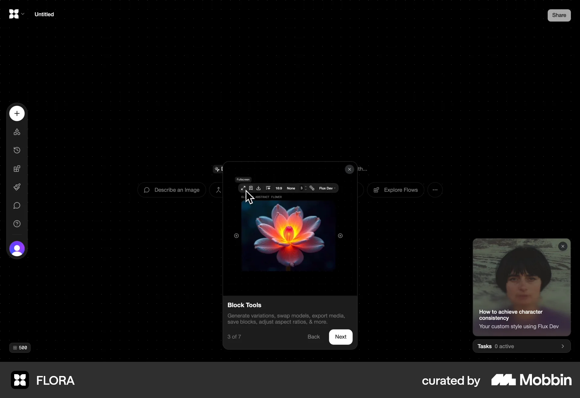 FLORA Web Graphics & Design App screen