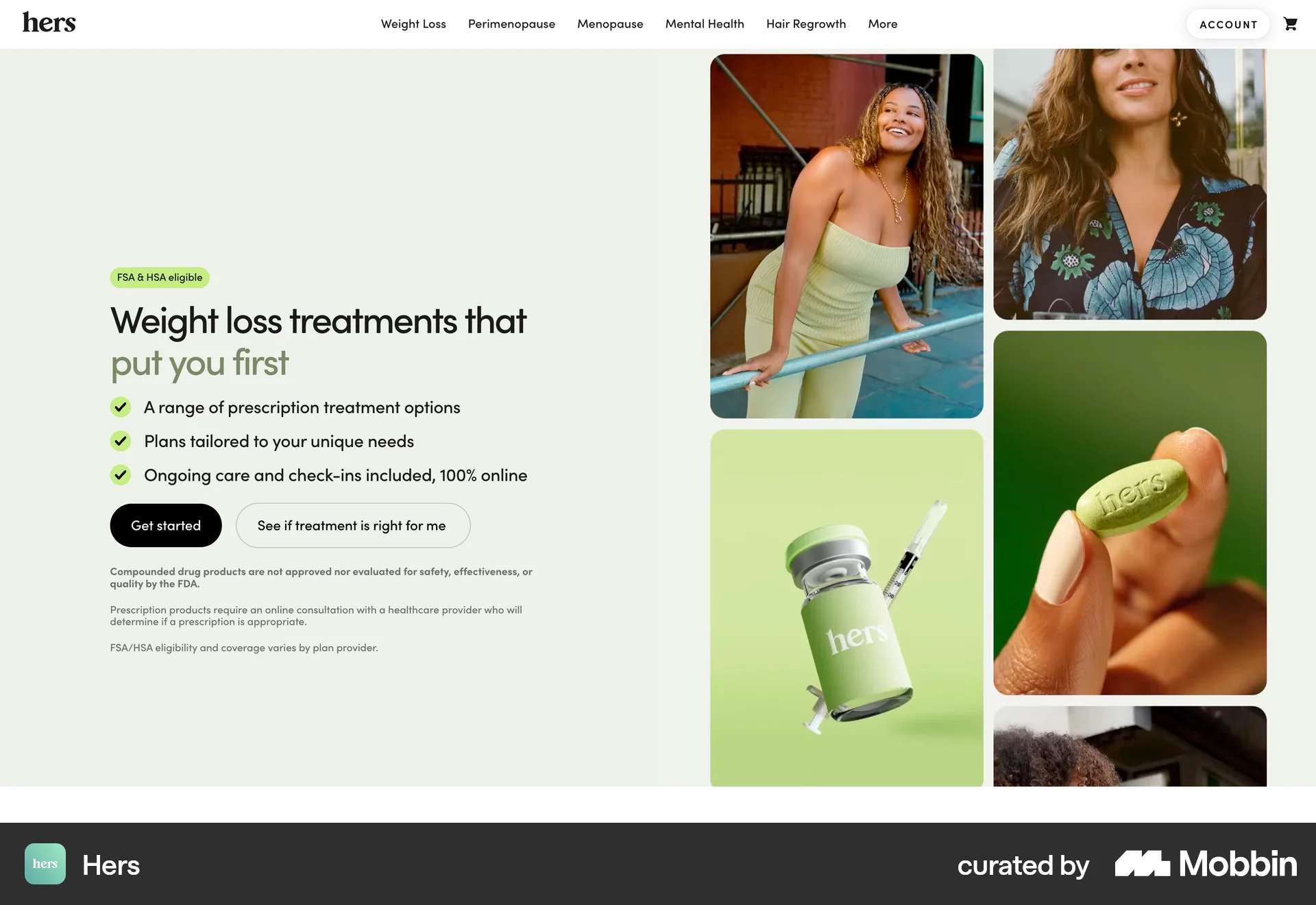 Hers Web screen containing Gallery UI element