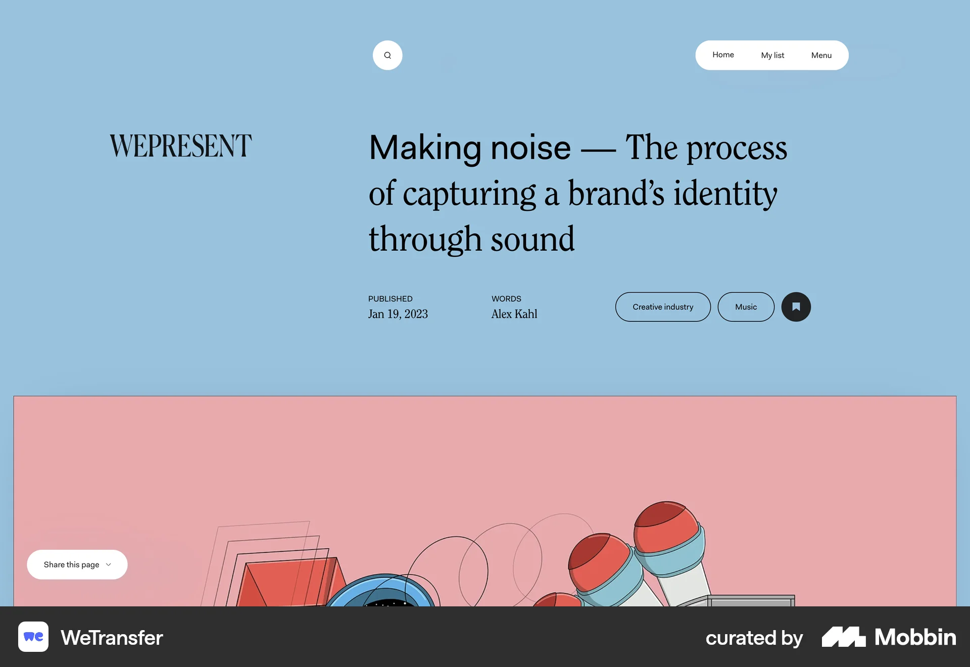 WeTransfer Web Save screen