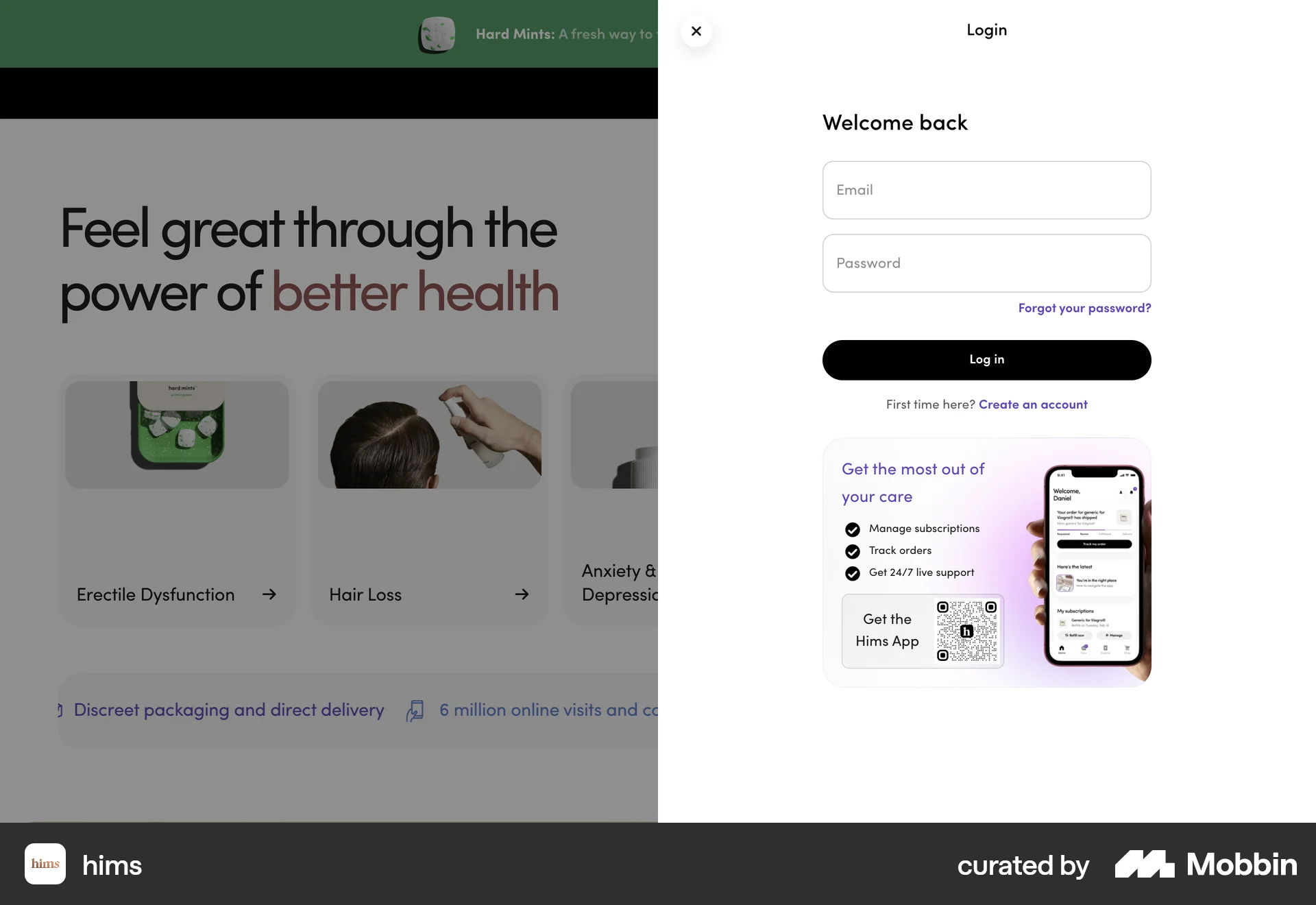 Hims Web QR Code screen
