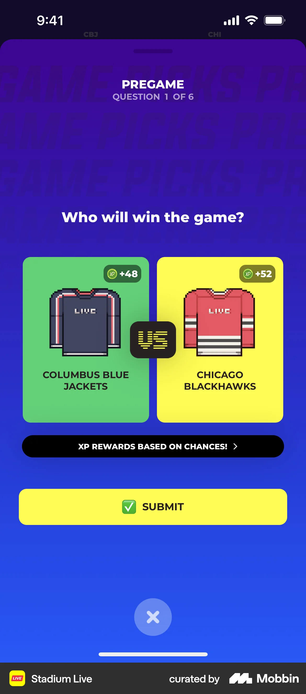 Stadium Live iOS Game UI screen