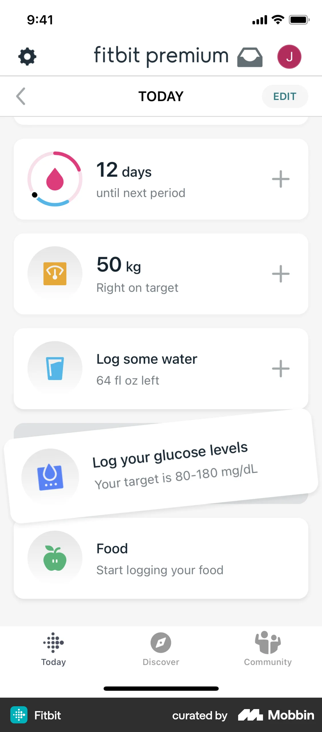 Fitbit iOS Reorder screen