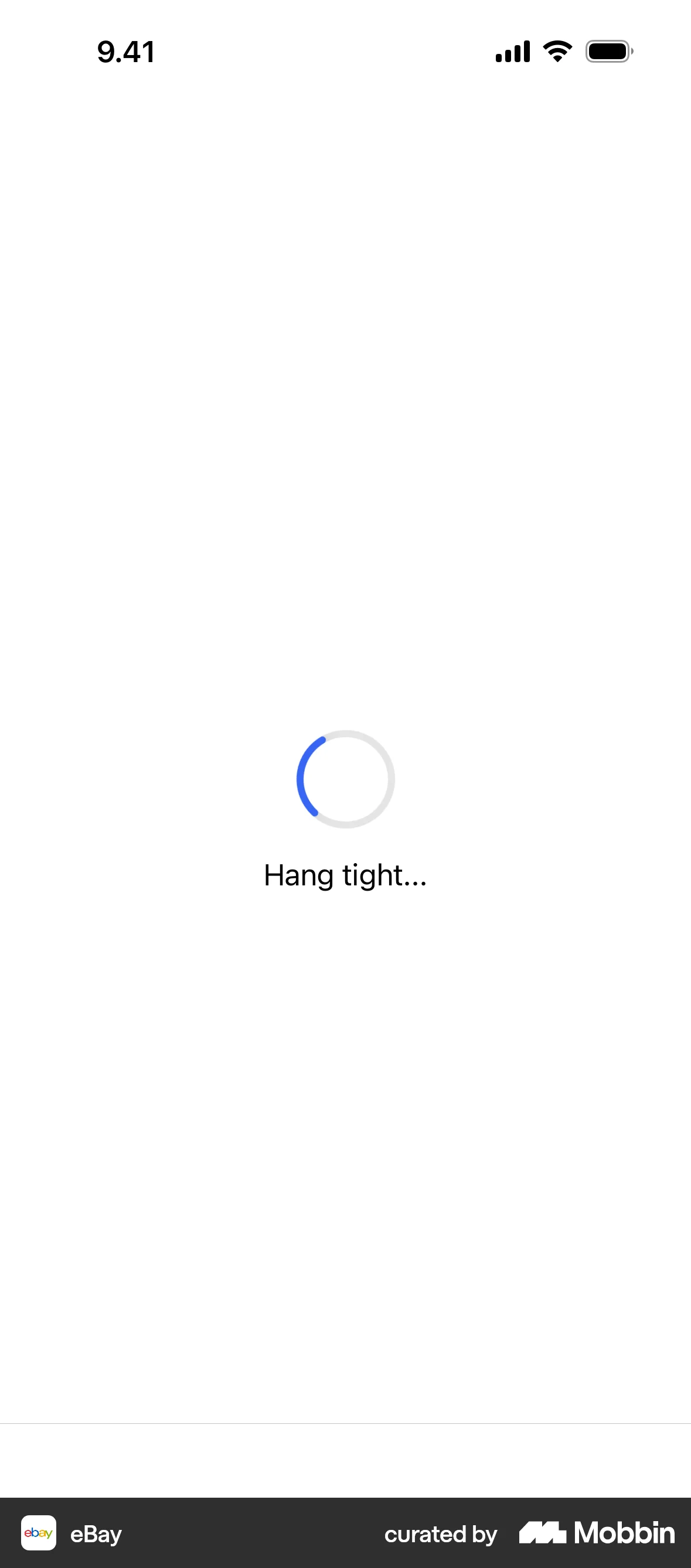 eBay iOS screen containing Spinner UI UI element