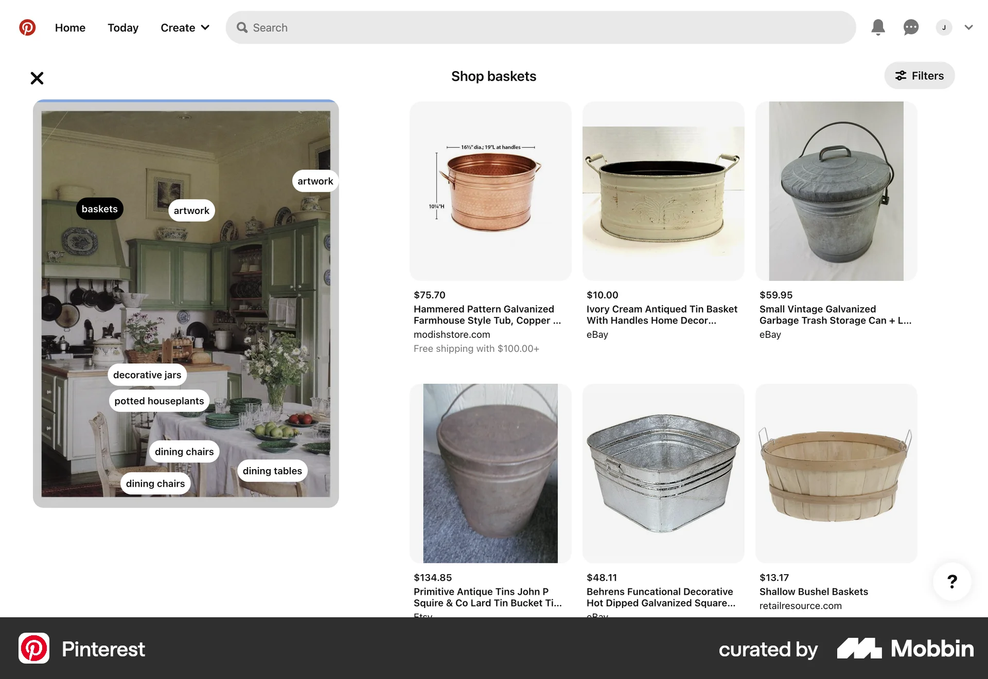 Pinterest Web Shop & Storefront screen