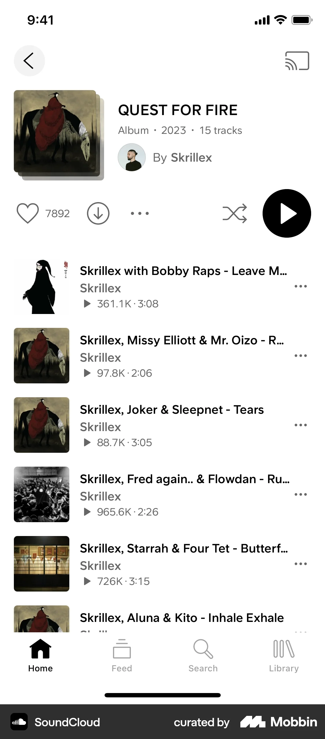 SoundCloud iOS Playlists screen