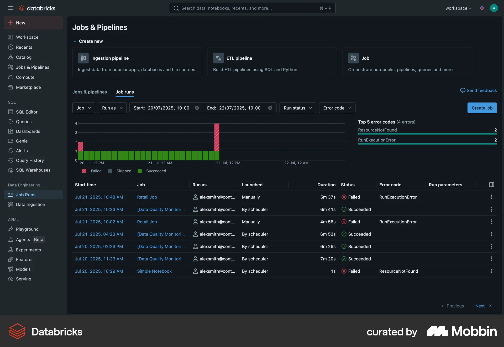 Databricks Web Dark Mode screen