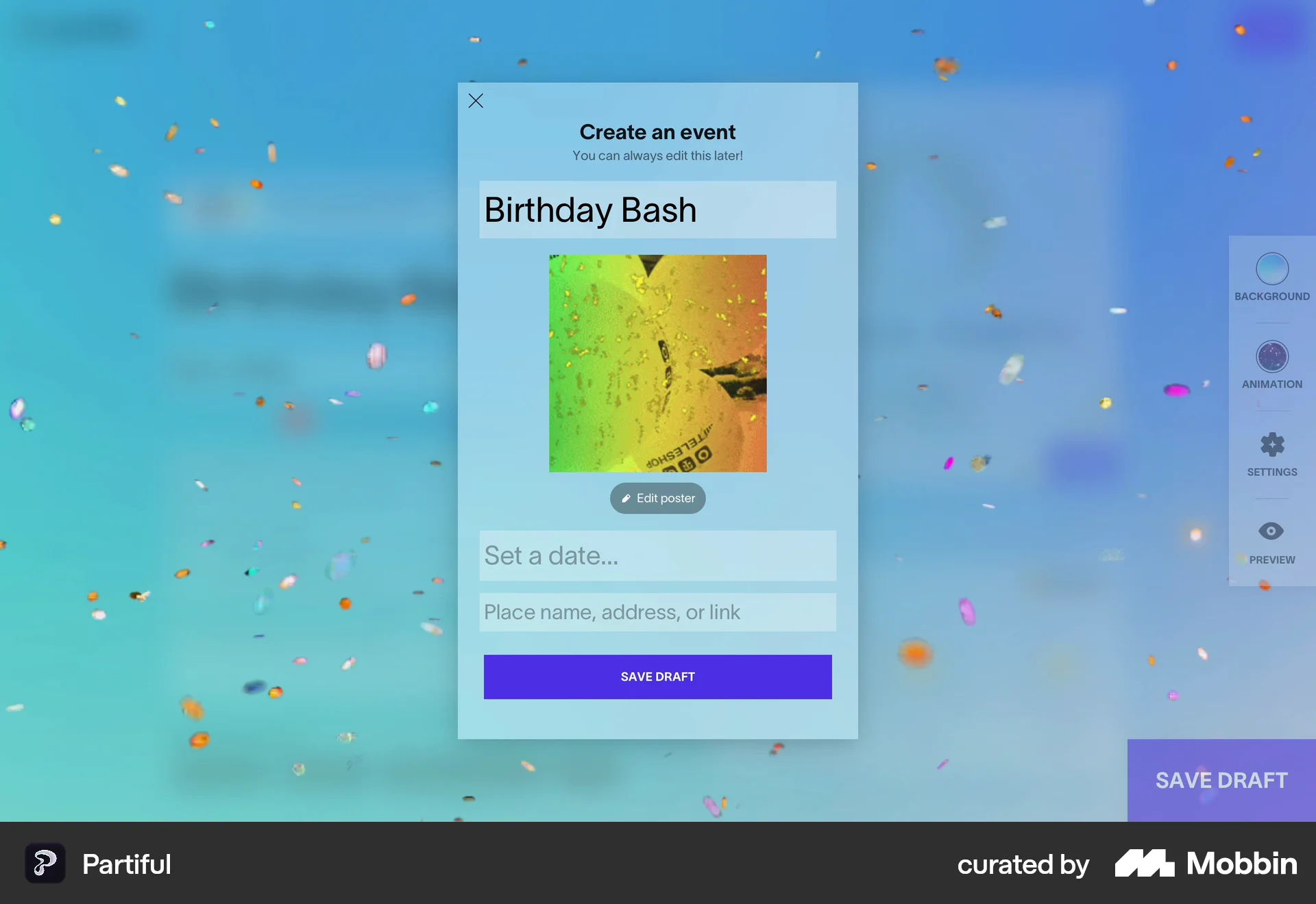 Partiful Web Lifestyle App screen