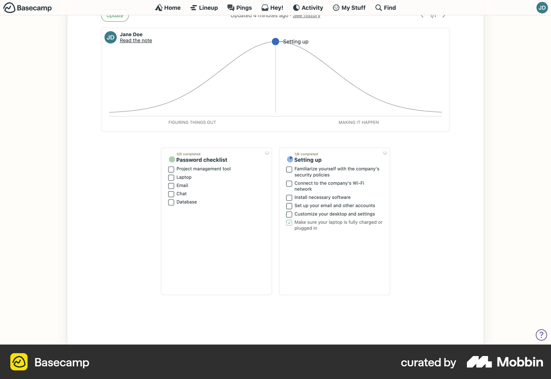 Basecamp Web Goal & Task screen