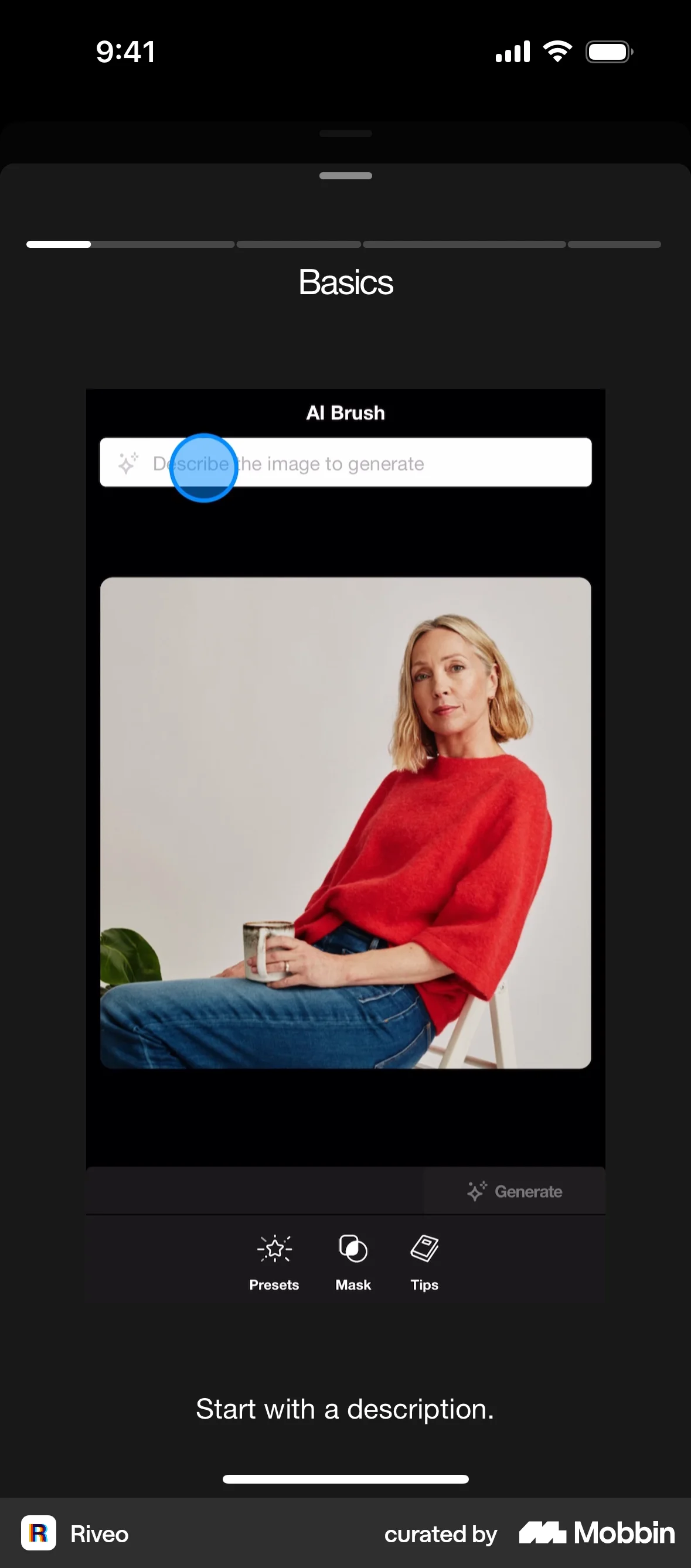 Riveo iOS Stories screen
