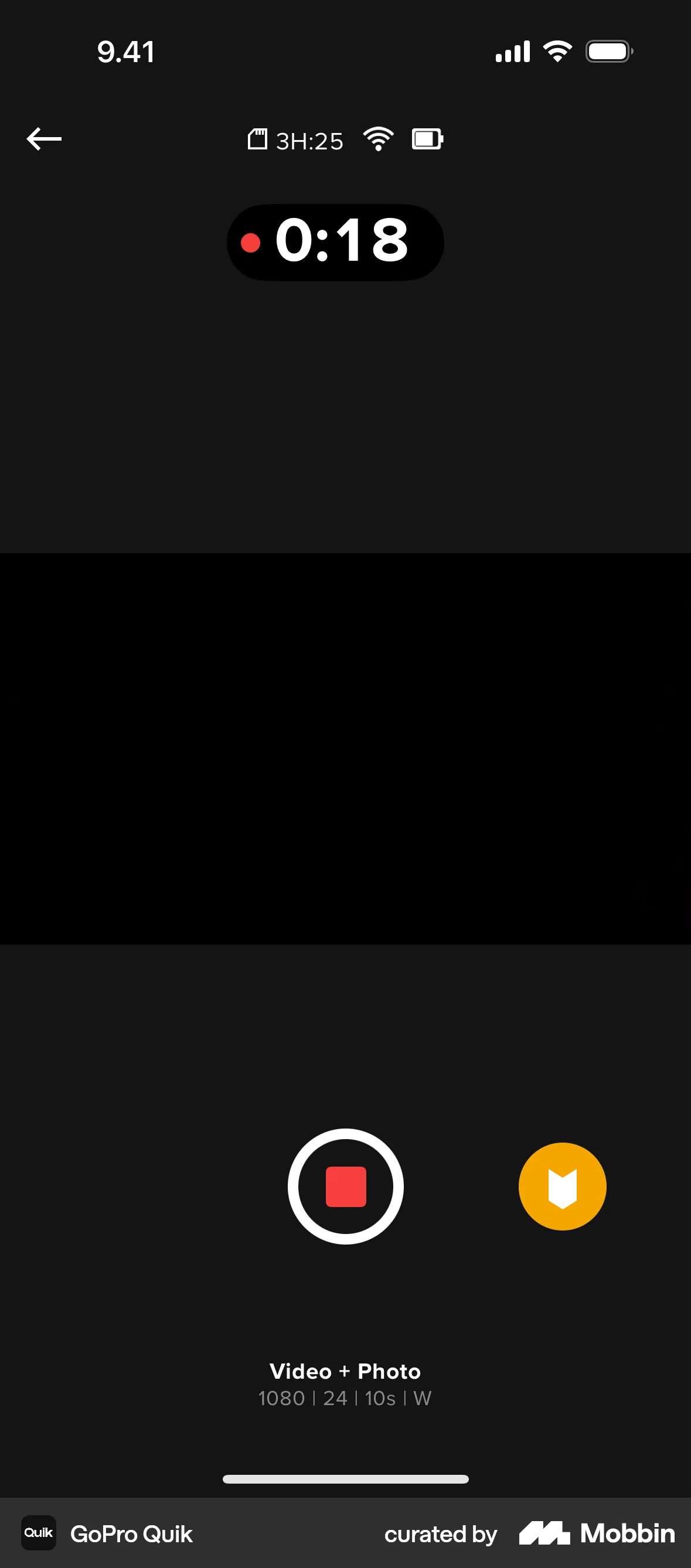 GoPro Quik iOS Audio & Video Recorder screen