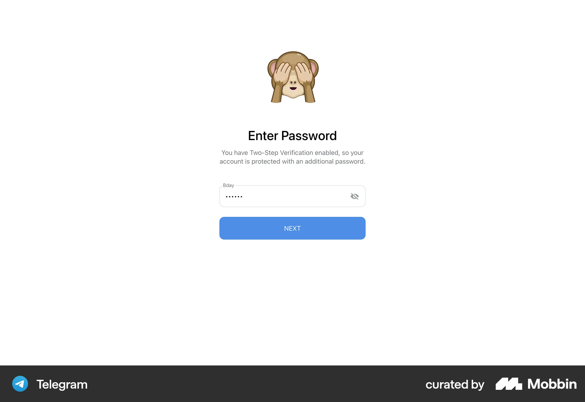 Telegram Web Communication App screen