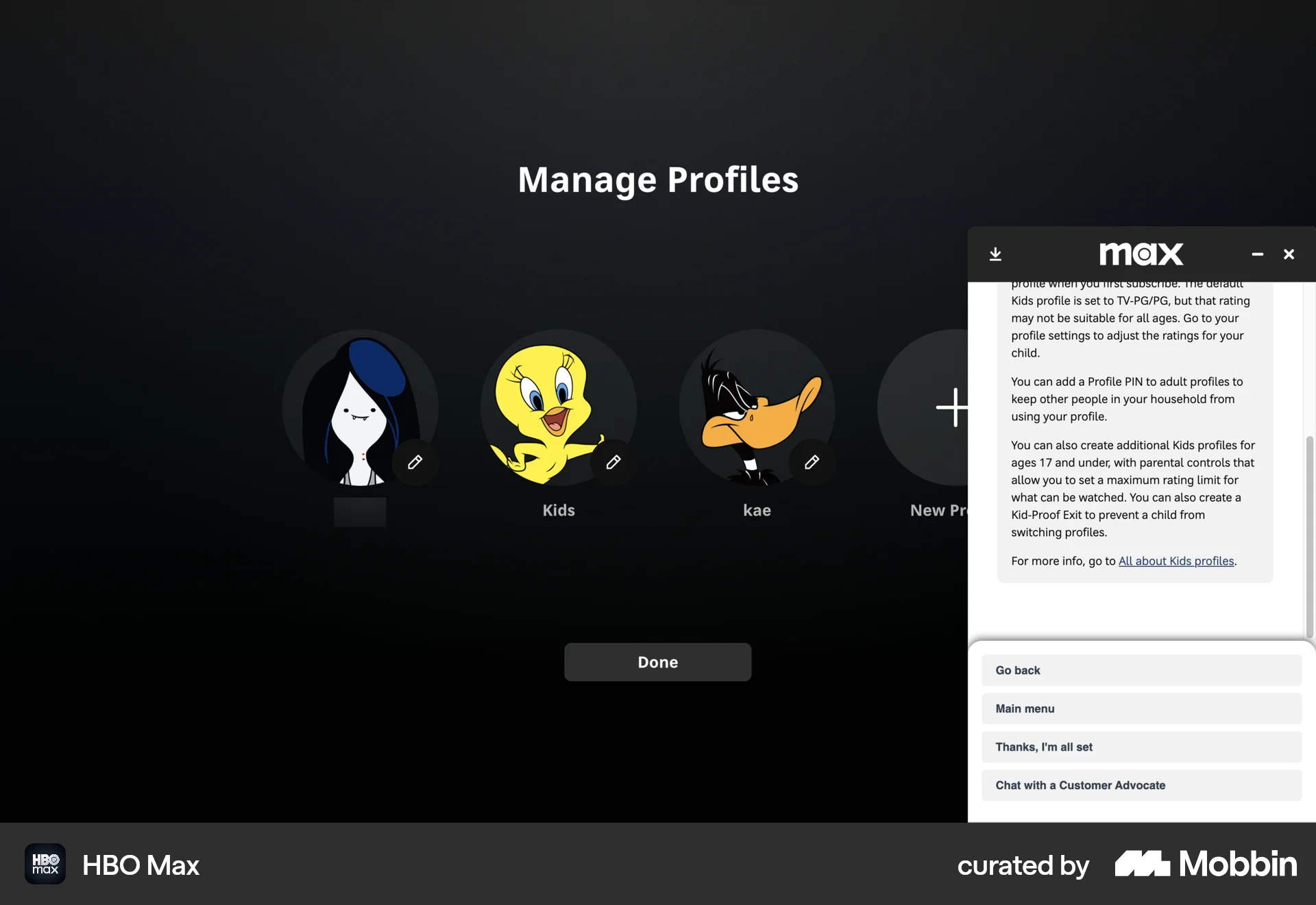 HBO Max Web Entertainment App screen