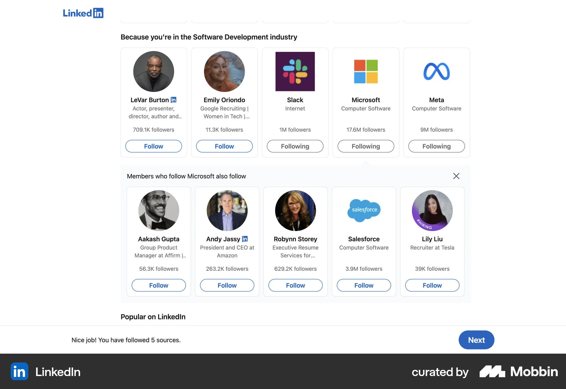 LinkedIn Web Jobs & Recruitment App screen