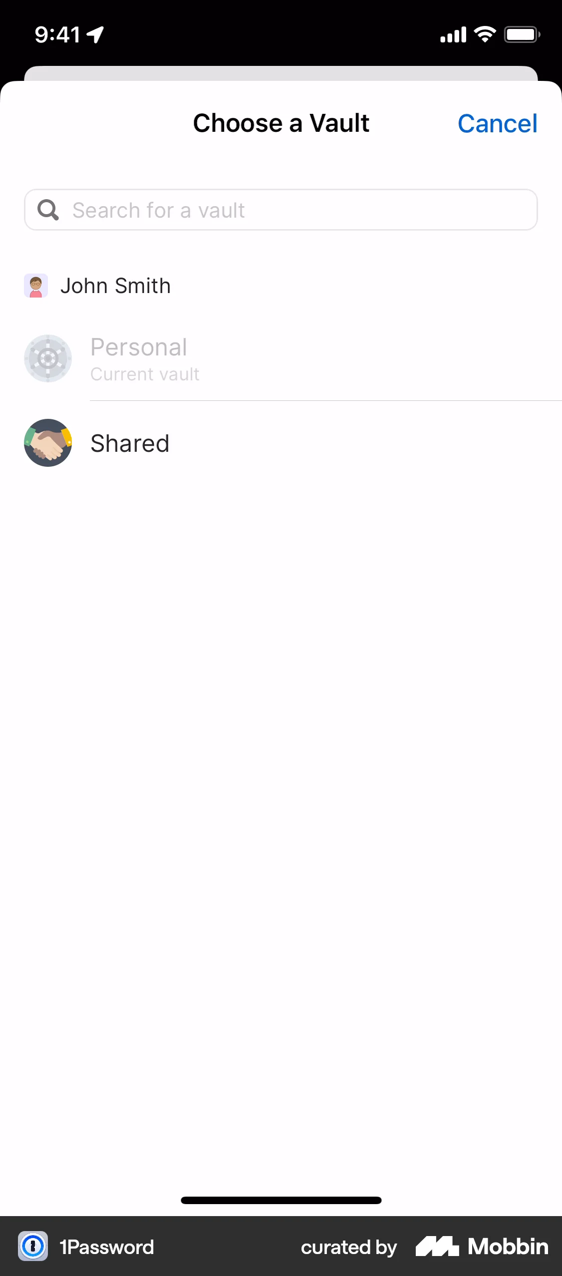 1Password iOS Move screen