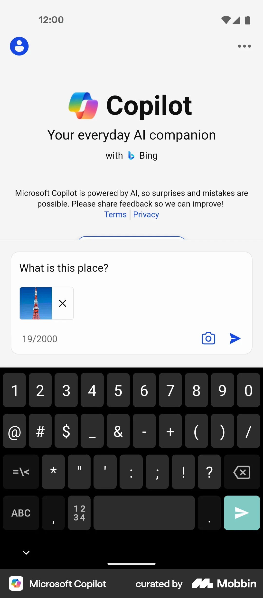 Microsoft Copilot Android AI App screen
