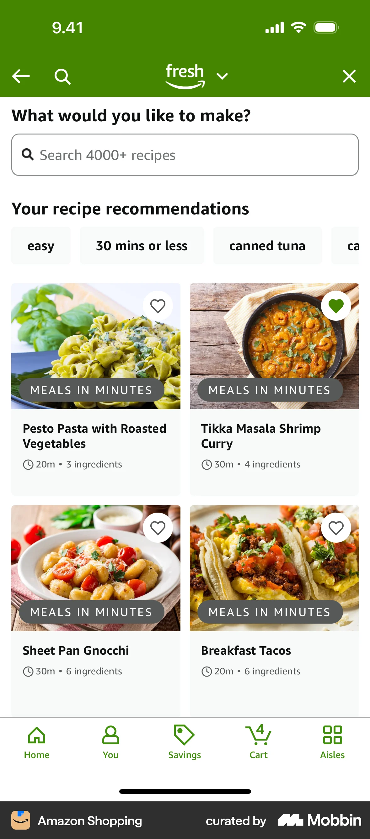 Amazon Shopping screen