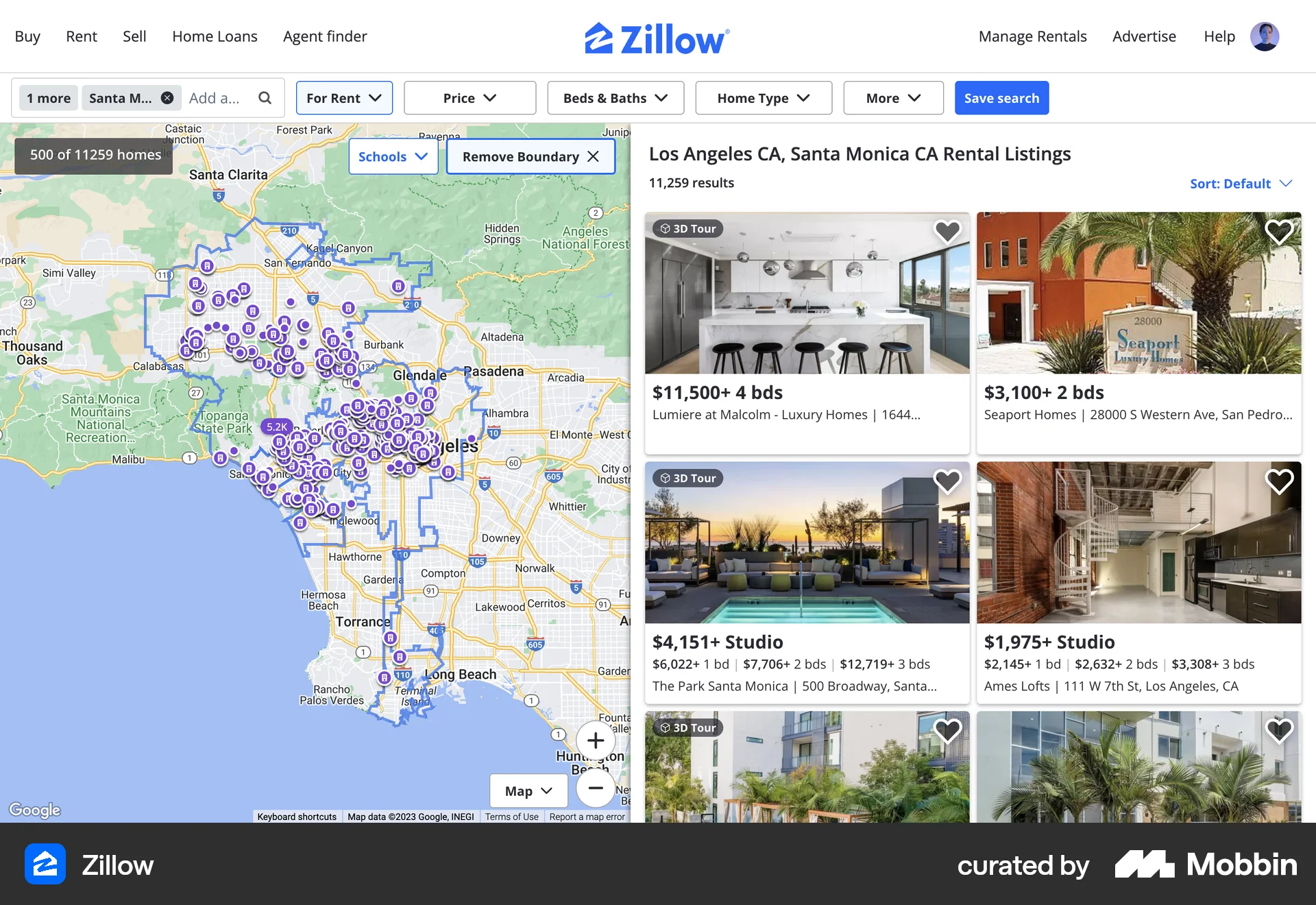 Zillow Web Real Estate App screen