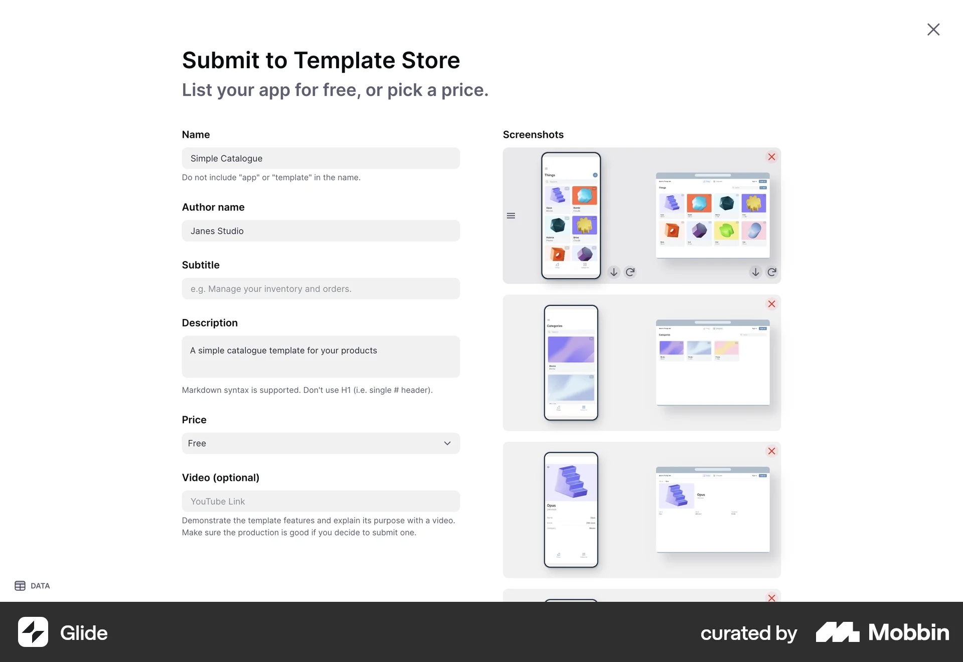 Glide Web Web Form UI screen
