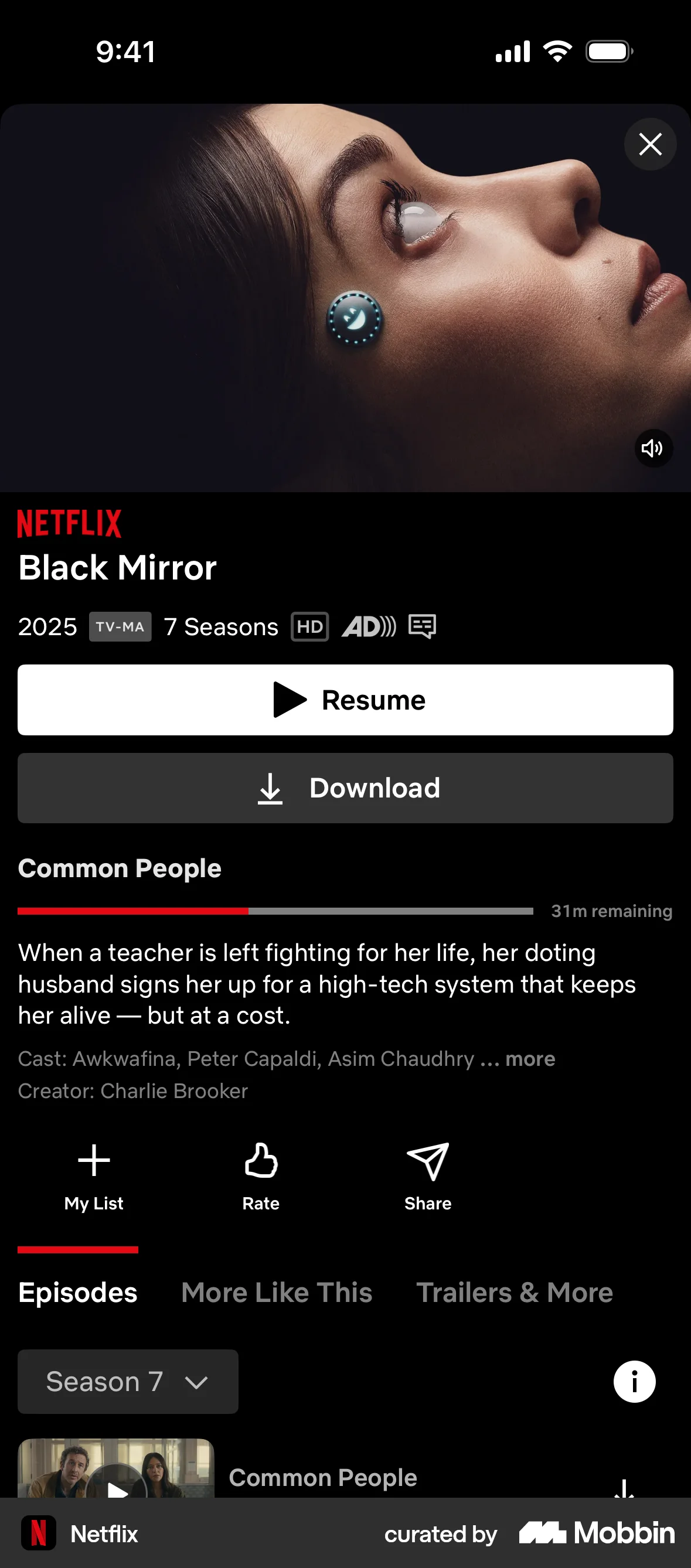 Netflix iOS screen containing Progress Indicator UI element