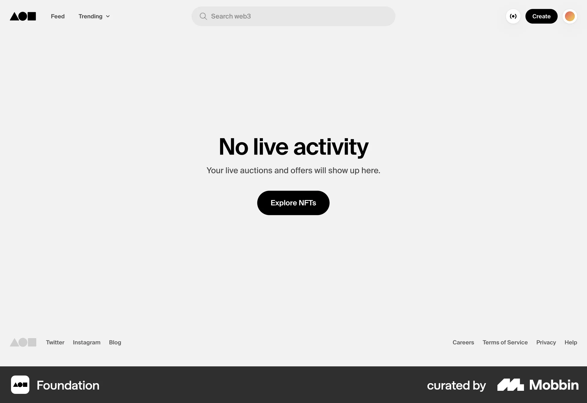 Foundation Web Notifications screen